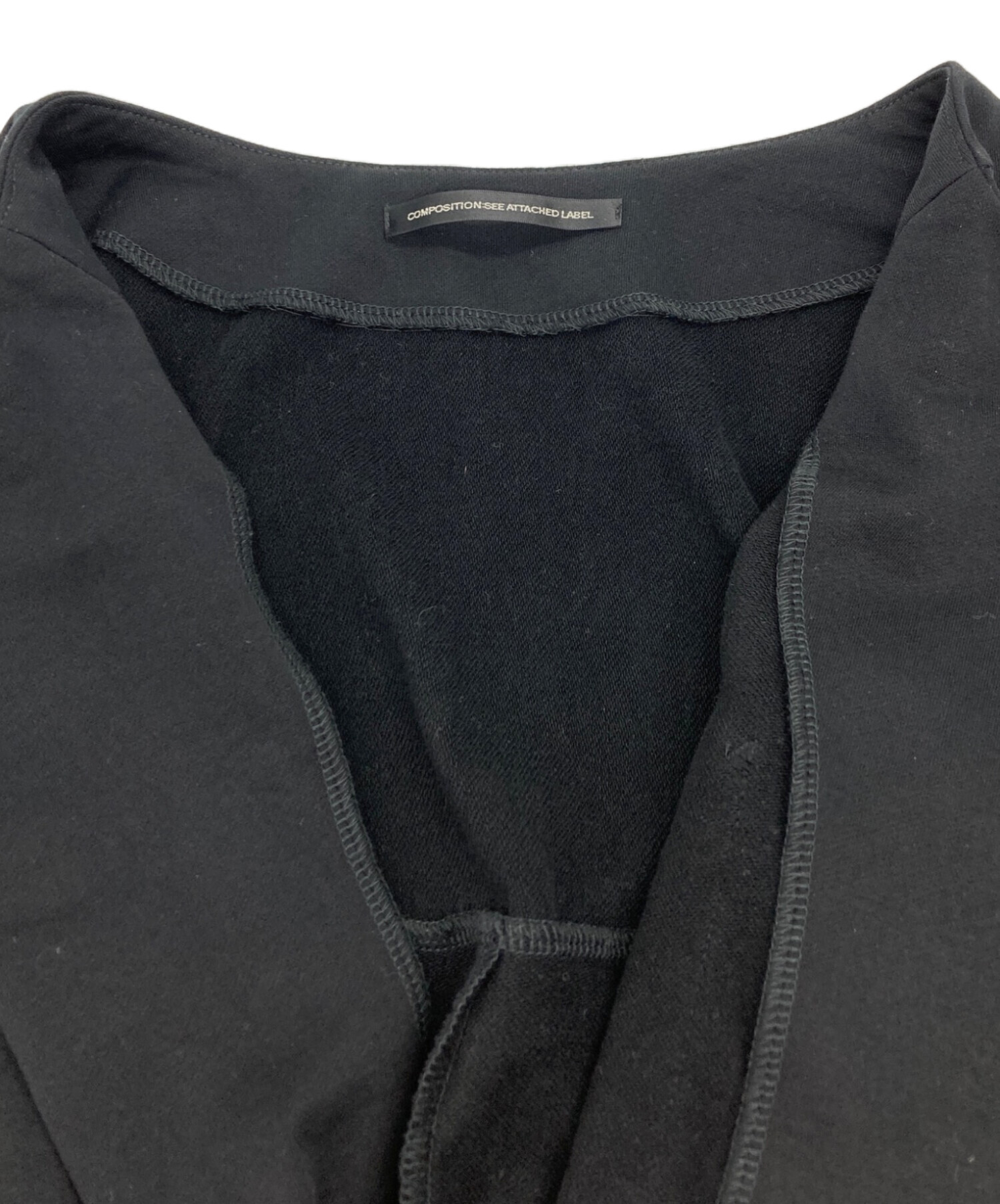 中古・古着通販】Y's (ワイズ) コットンノーカラージャケット ブラック