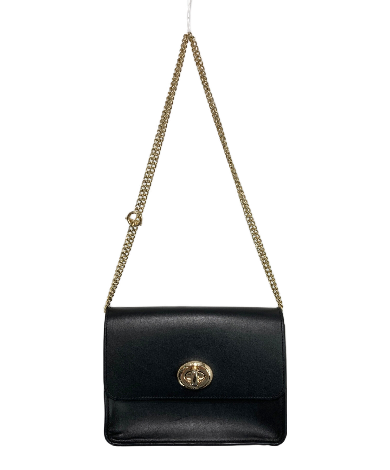 中古・古着通販】COACH (コーチ) チェーンショルダーバッグ ブラック