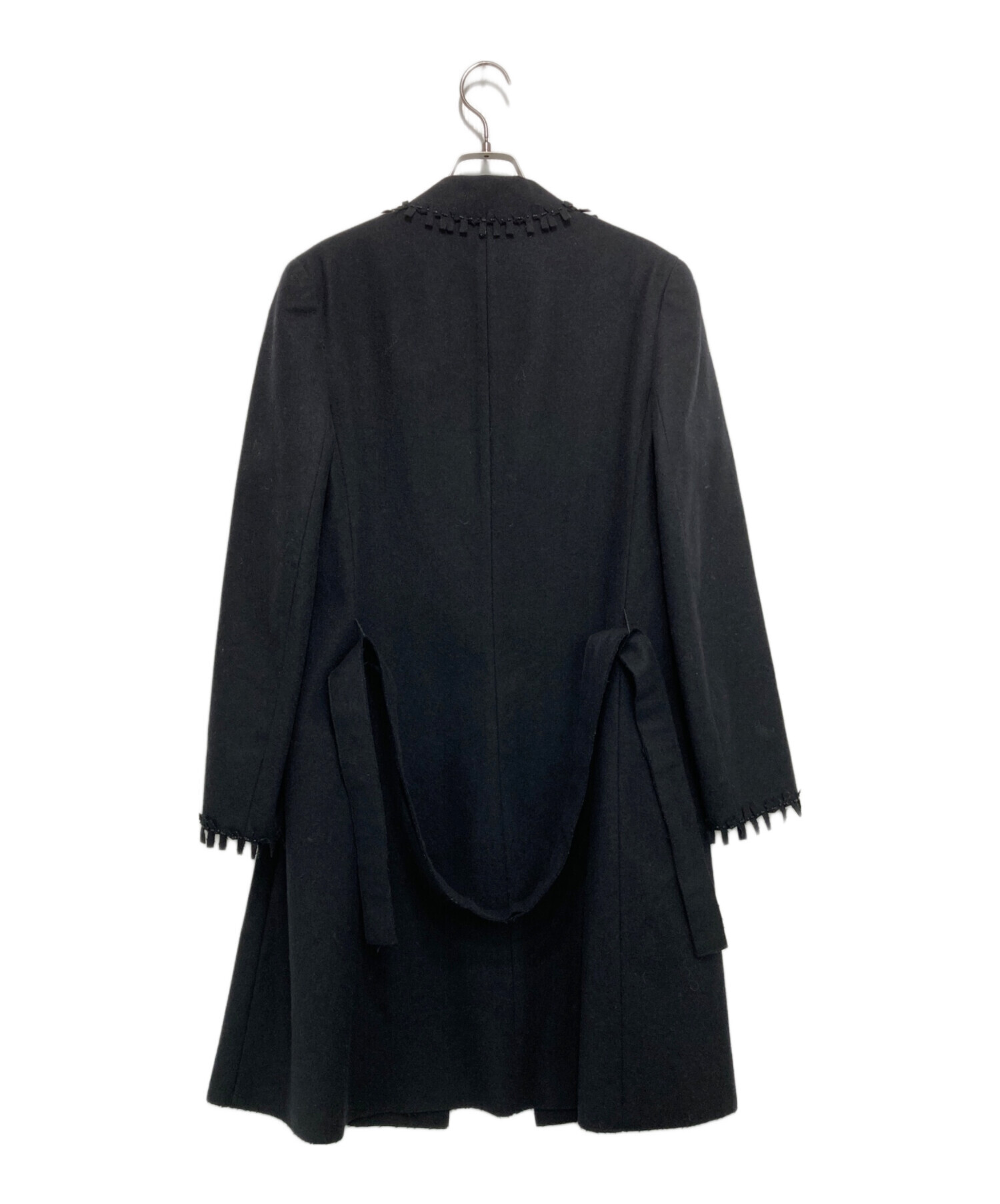 VALENTINO ROMA リボンモチーフスプリングコート2wayブラック 中古・古着通販】VALENTINO (ヴァレンティノ) デザインフリンジロング