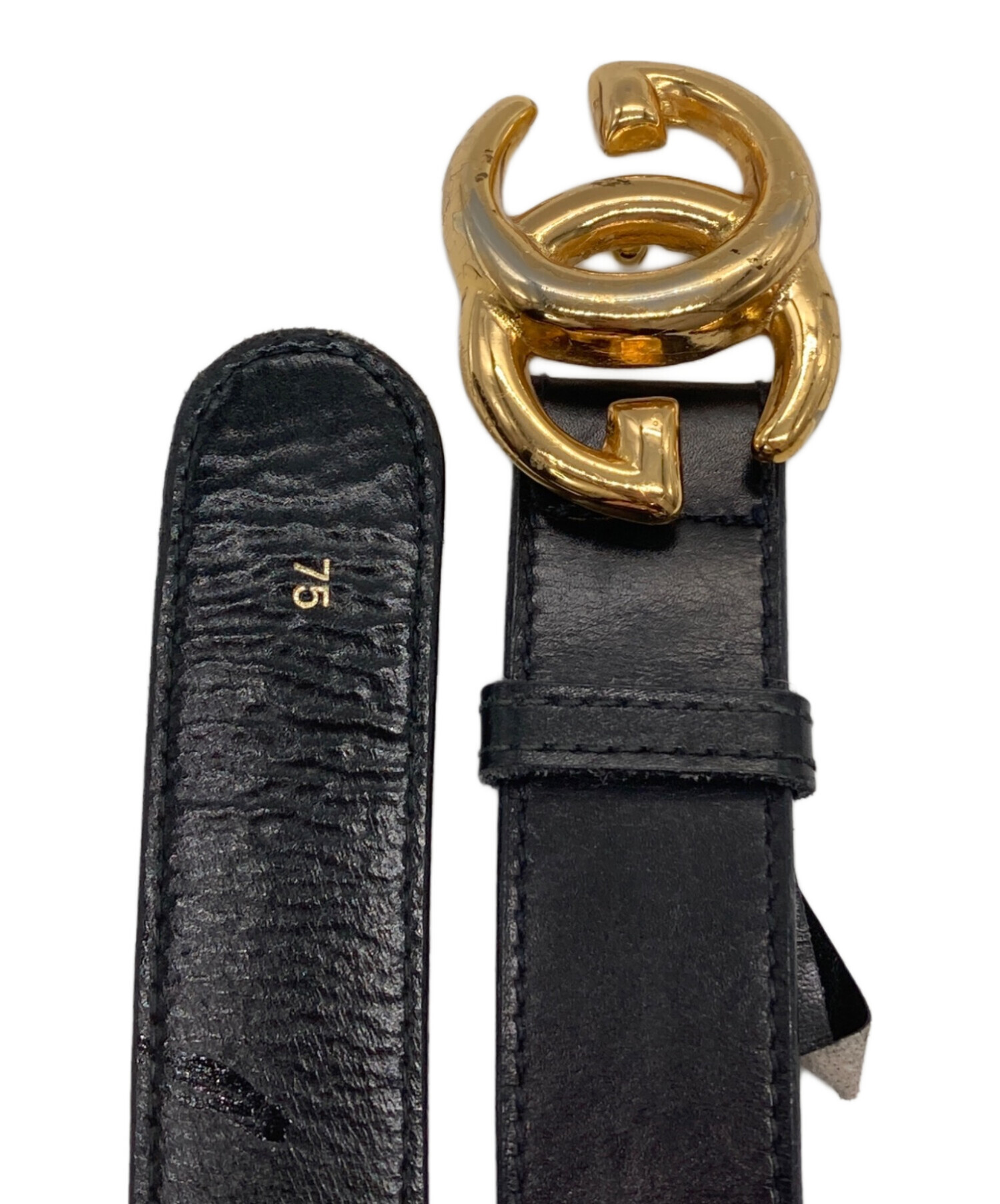中古・古着通販】GUCCI (グッチ) インターロッキングベルト ブラック