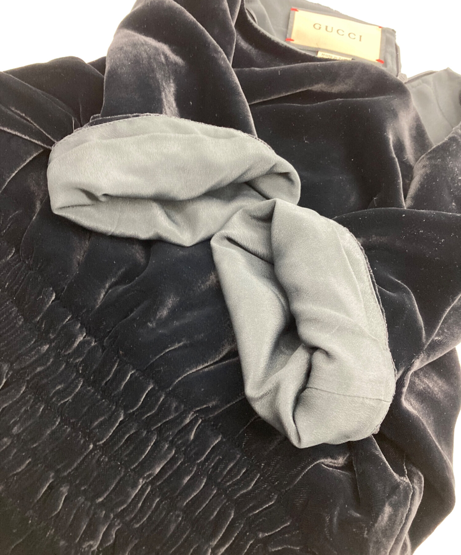 中古・古着通販】GUCCI (グッチ) ベロアワンピース ブラック サイズ:38