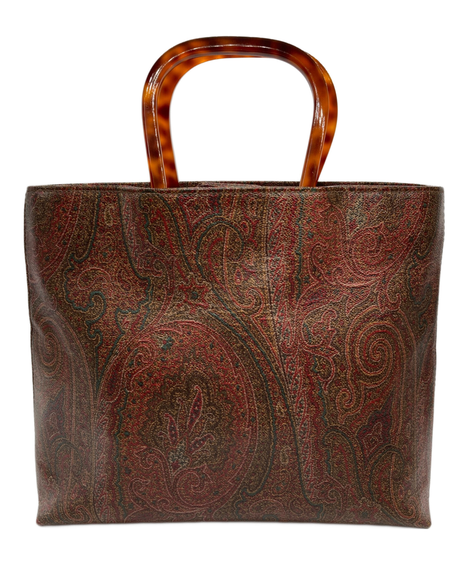 中古・古着通販】ETRO (エトロ) ペイズリー柄ハンドバッグ ブラウン