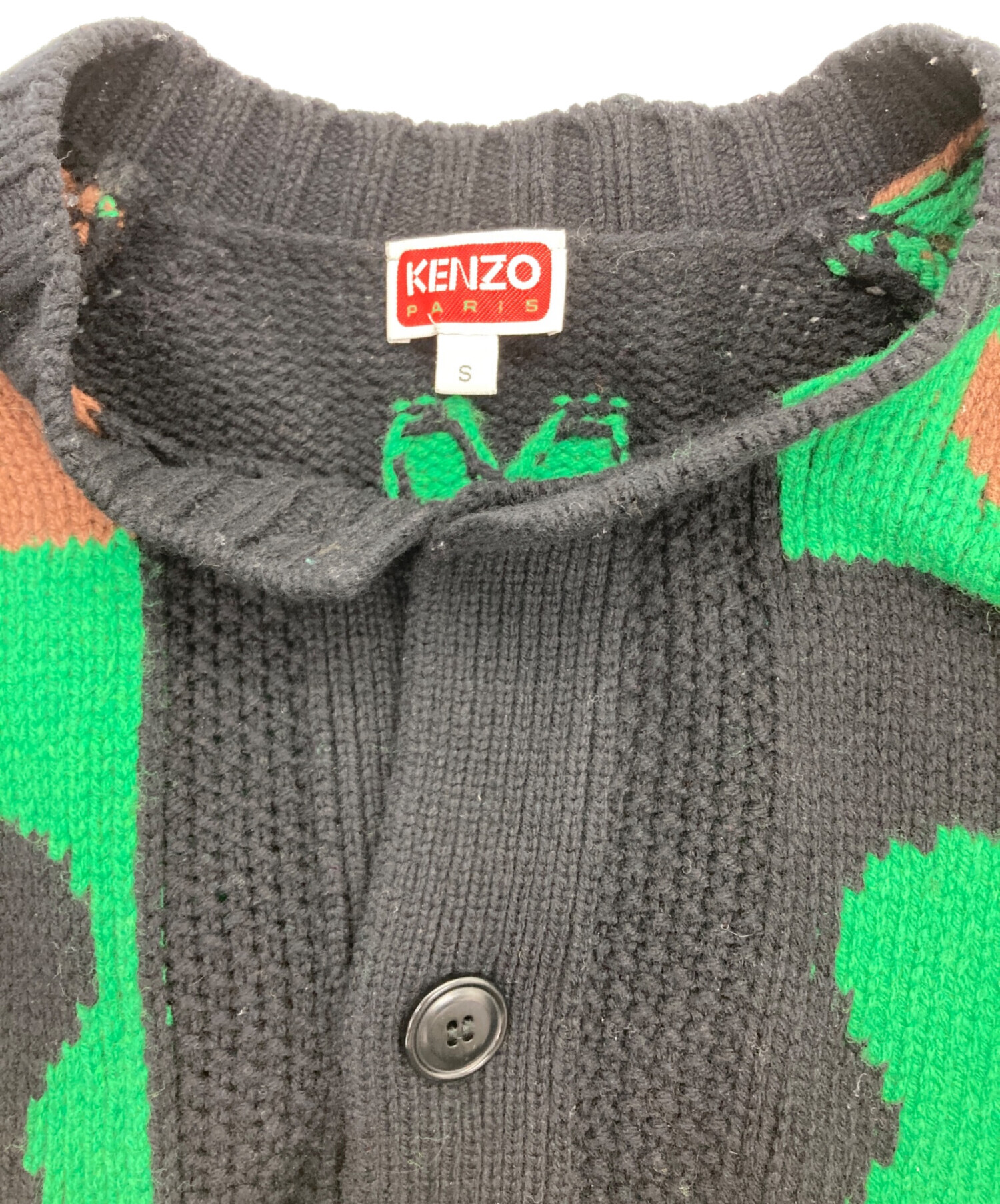 中古・古着通販】KENZO (ケンゾー) Boke Flower Chackerboard Cardigan