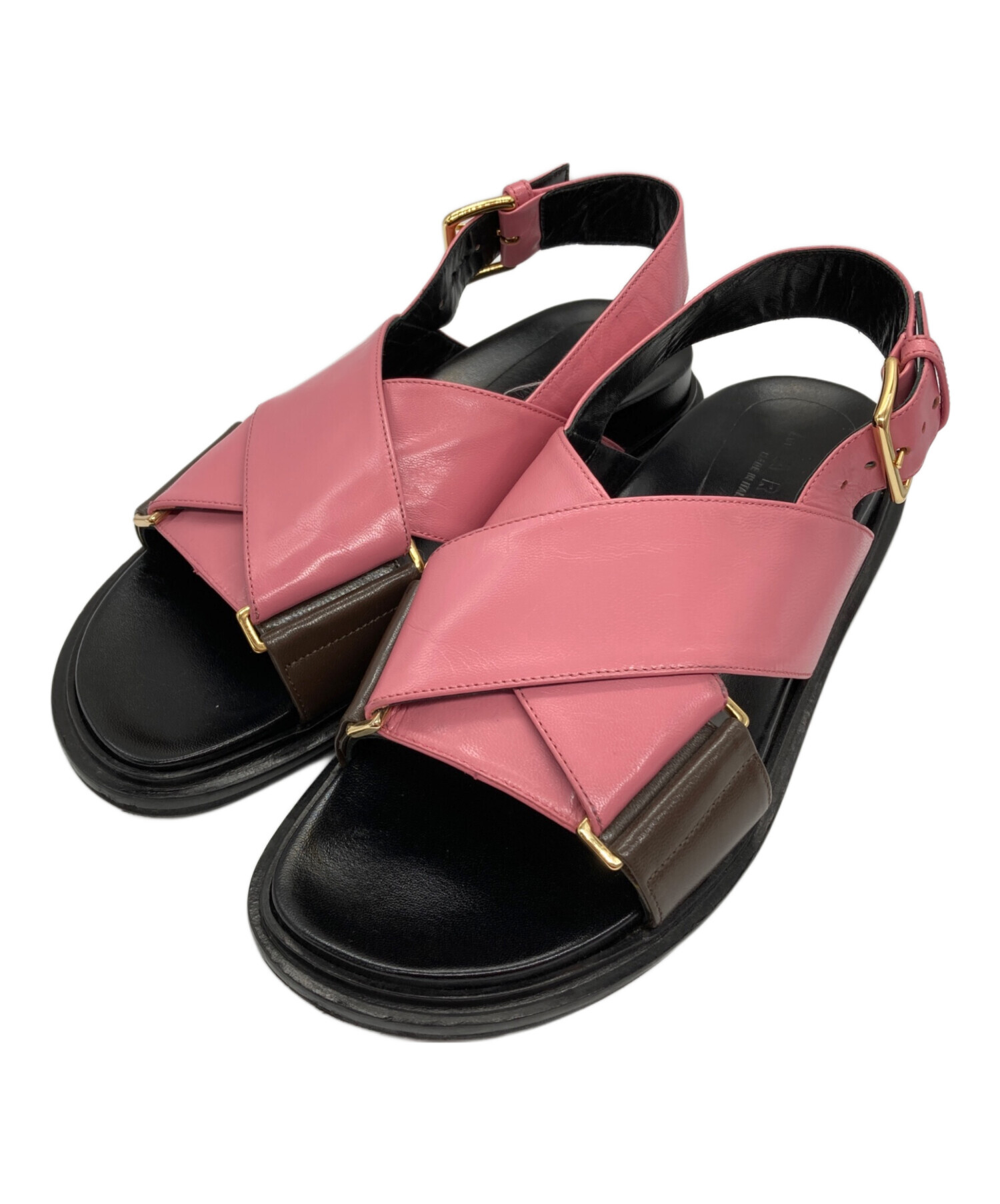 中古・古着通販】MARNI (マルニ) フスベットレザーサンダル ピンク