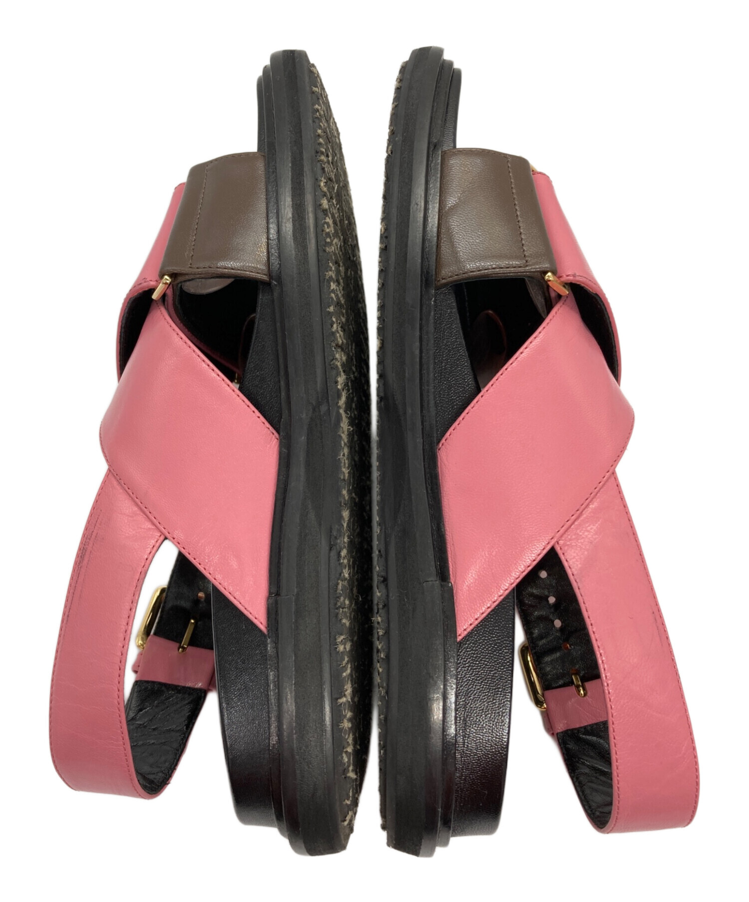中古・古着通販】MARNI (マルニ) フスベットレザーサンダル ピンク