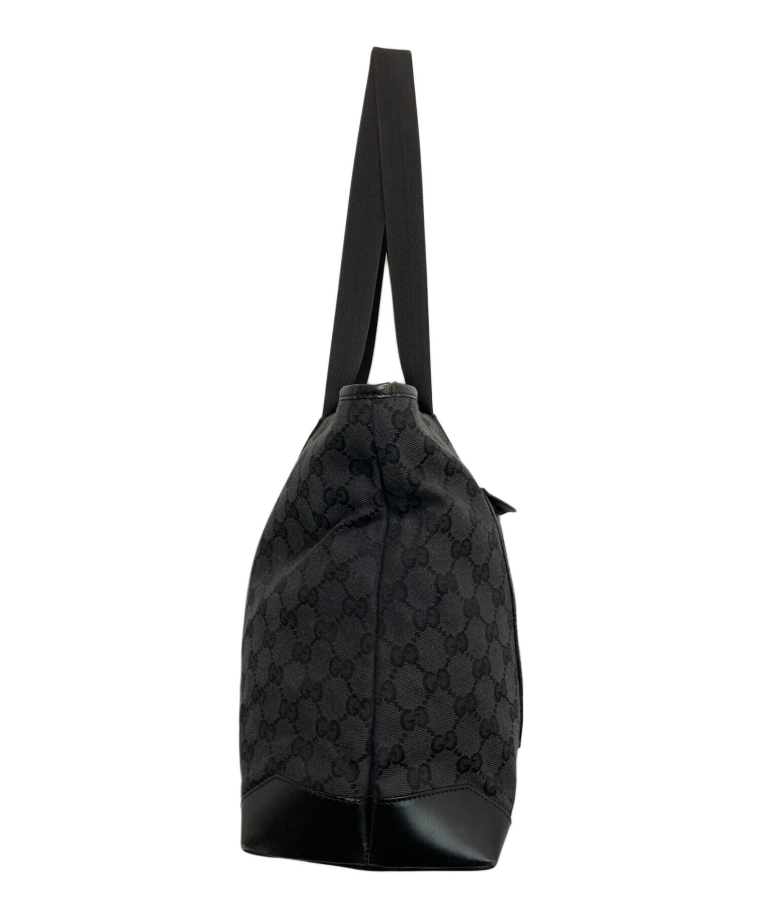 GUCCI グッチ　GGキャンバス　トートバッグ　ハンドバッグ　ブラック 中古・古着通販】GUCCI (グッチ) GGキャンバス トートバッグ ブラック