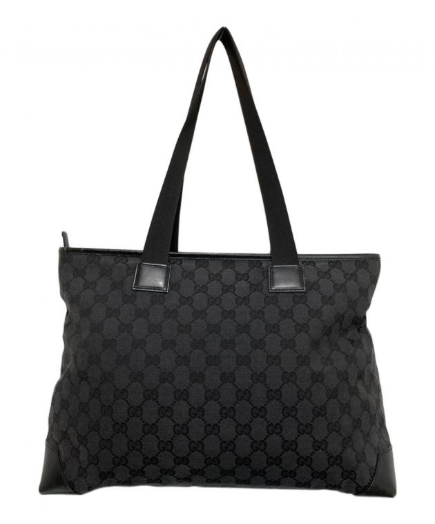 中古・古着通販】GUCCI (グッチ) GGキャンバス トートバッグ ブラック