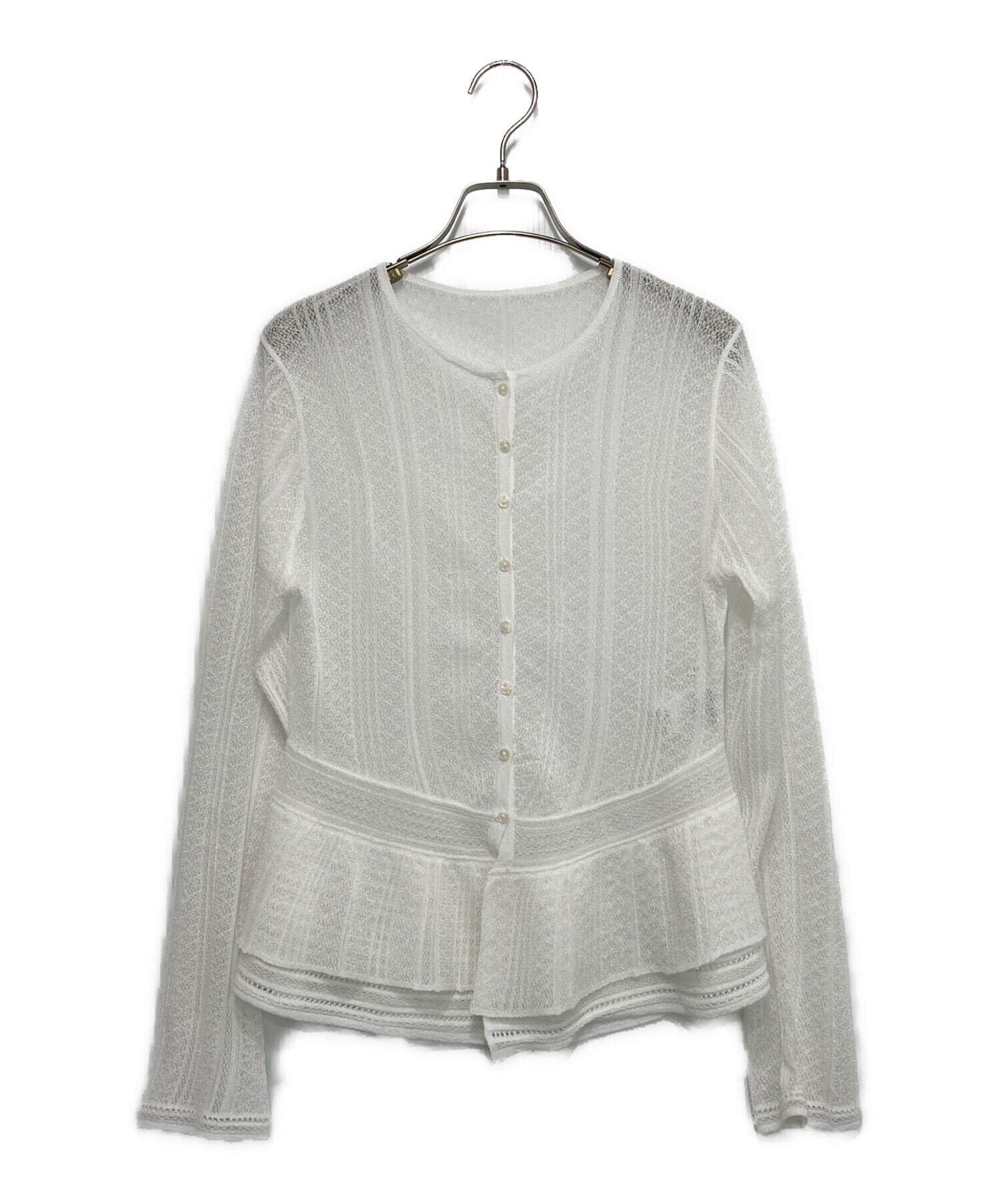 Herlipto Shimmer Knit Peplum Cardigan ♡ 中古・古着通販】HER LIP TO (ハーリップトゥ) Shimmer Knit Peplum