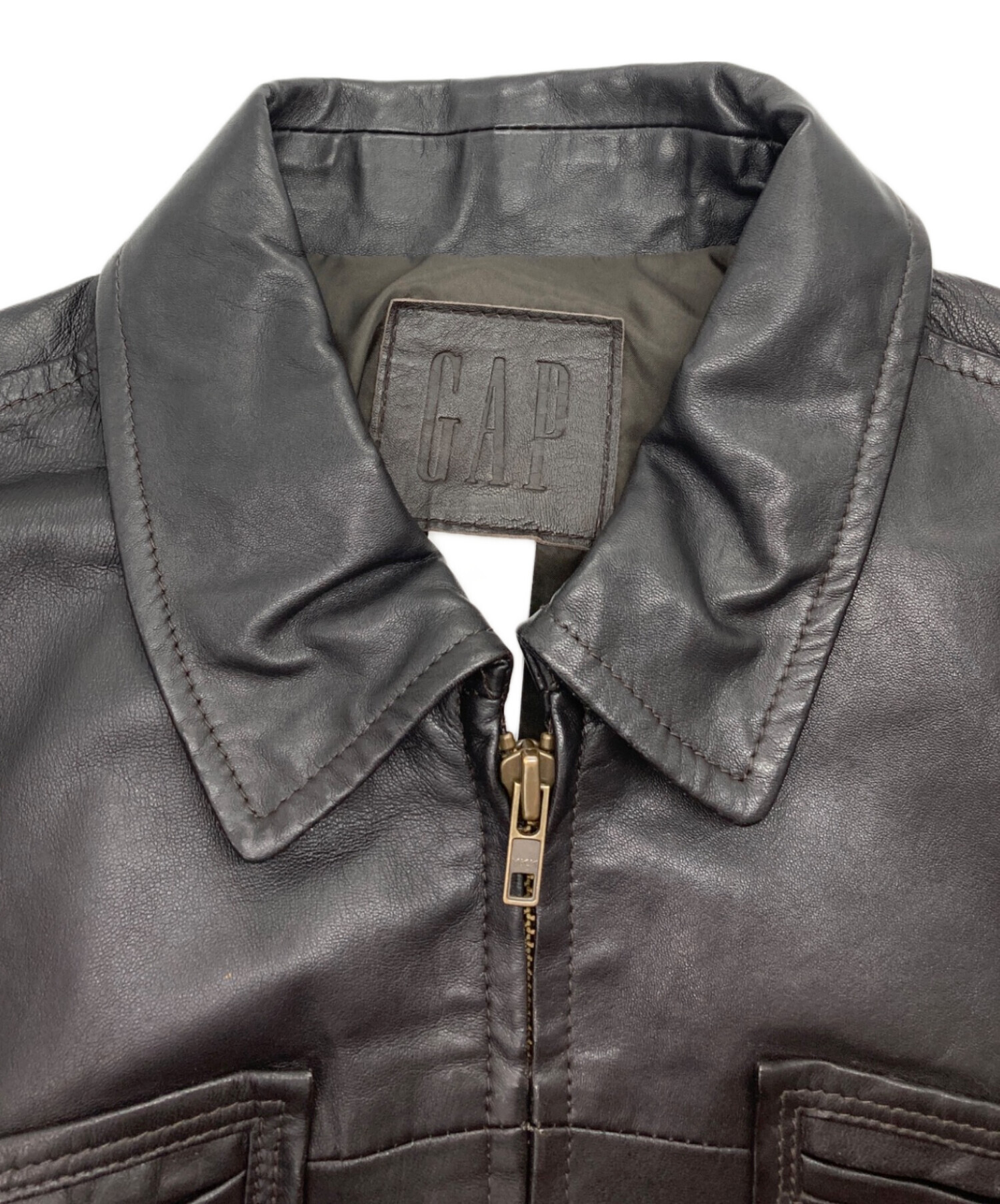 中古・古着通販】GAP (ギャップ) シープレザージップアップジャケット