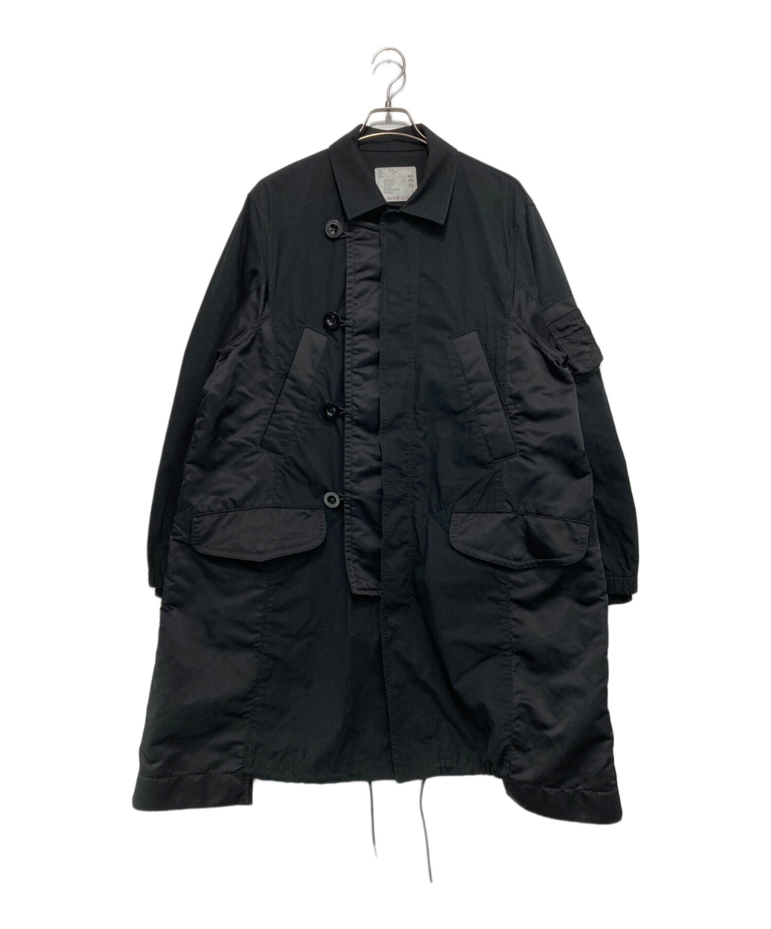 sacai ミリタリーコート➕ミリタリーパンツセット 中古・古着通販】sacai (サカイ) MILITARY COAT ブラック サイズ:SIZE