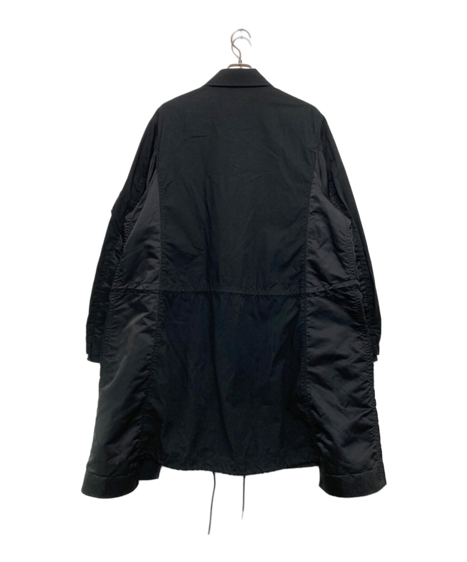 sacai Cotton Oxford Coat ミリタリーコート サイズ2 中古・古着通販】sacai (サカイ) MILITARY COAT ブラック サイズ:SIZE