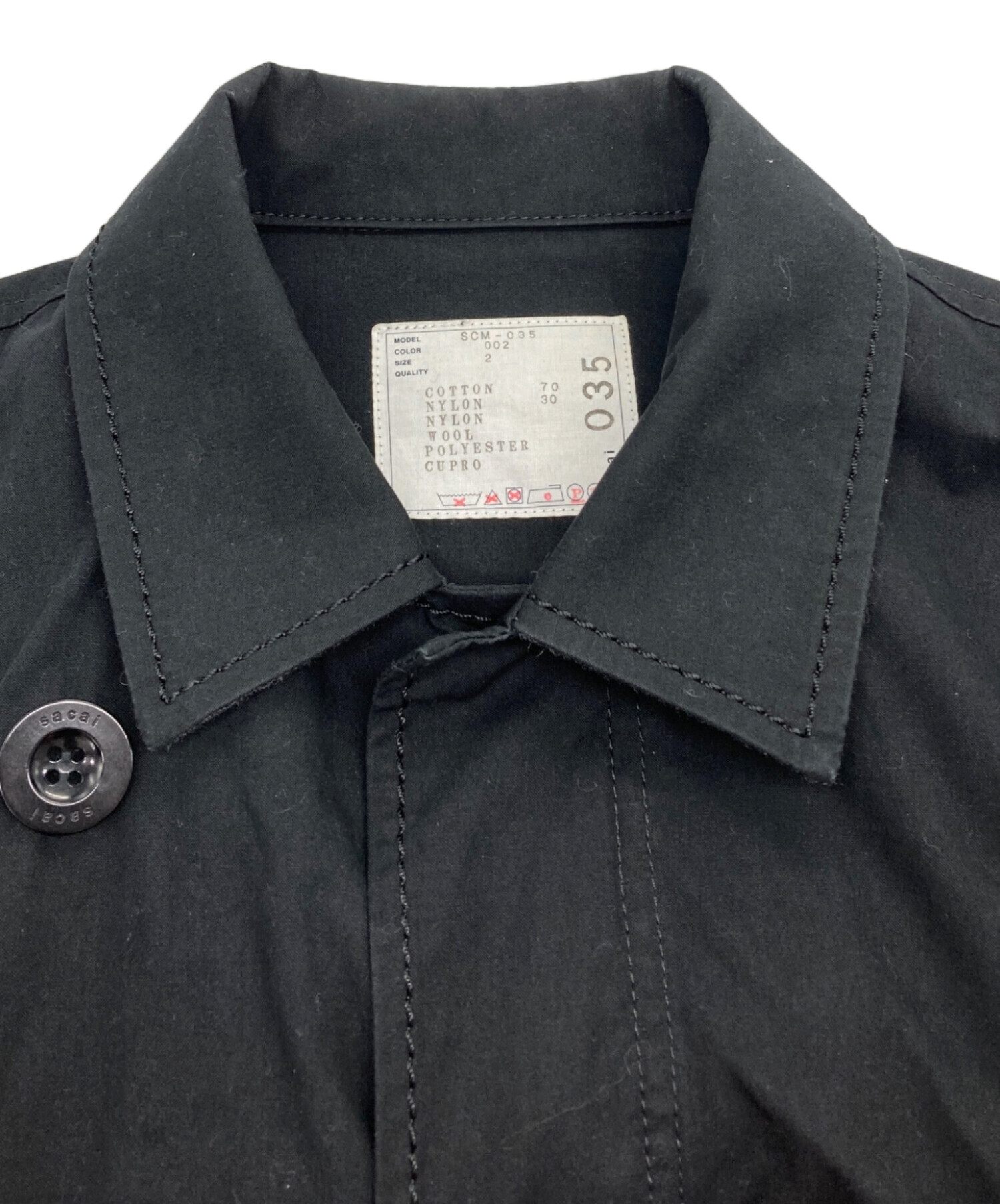 中古・古着通販】sacai (サカイ) MILITARY COAT ブラック サイズ:SIZE