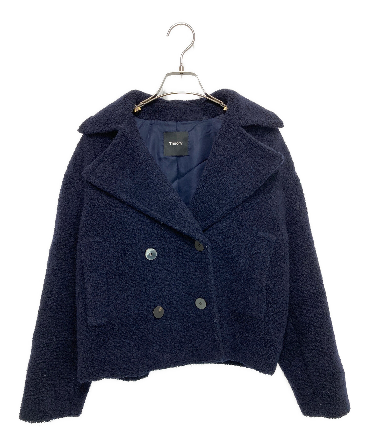 極美品セオリー 定価7万 22AW TEDDY FLEECE ボアPコート 中古・古着通販】theory (セオリー) TEDDY FLEECE FAUX FUR PEACOAT