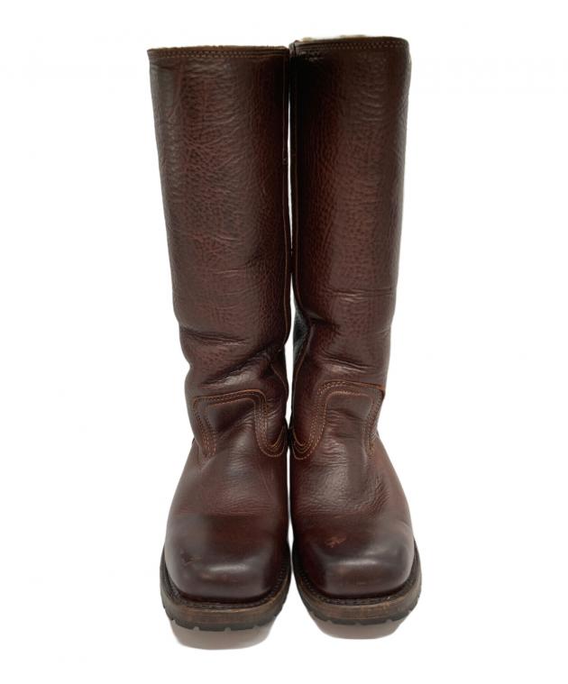 FRYE レザーブーツ ブラウン レディース 6M（約23.0cm） 中古・古着通販】FRYE (フライ) 裏ボア ロングレザーブーツ ブラウン