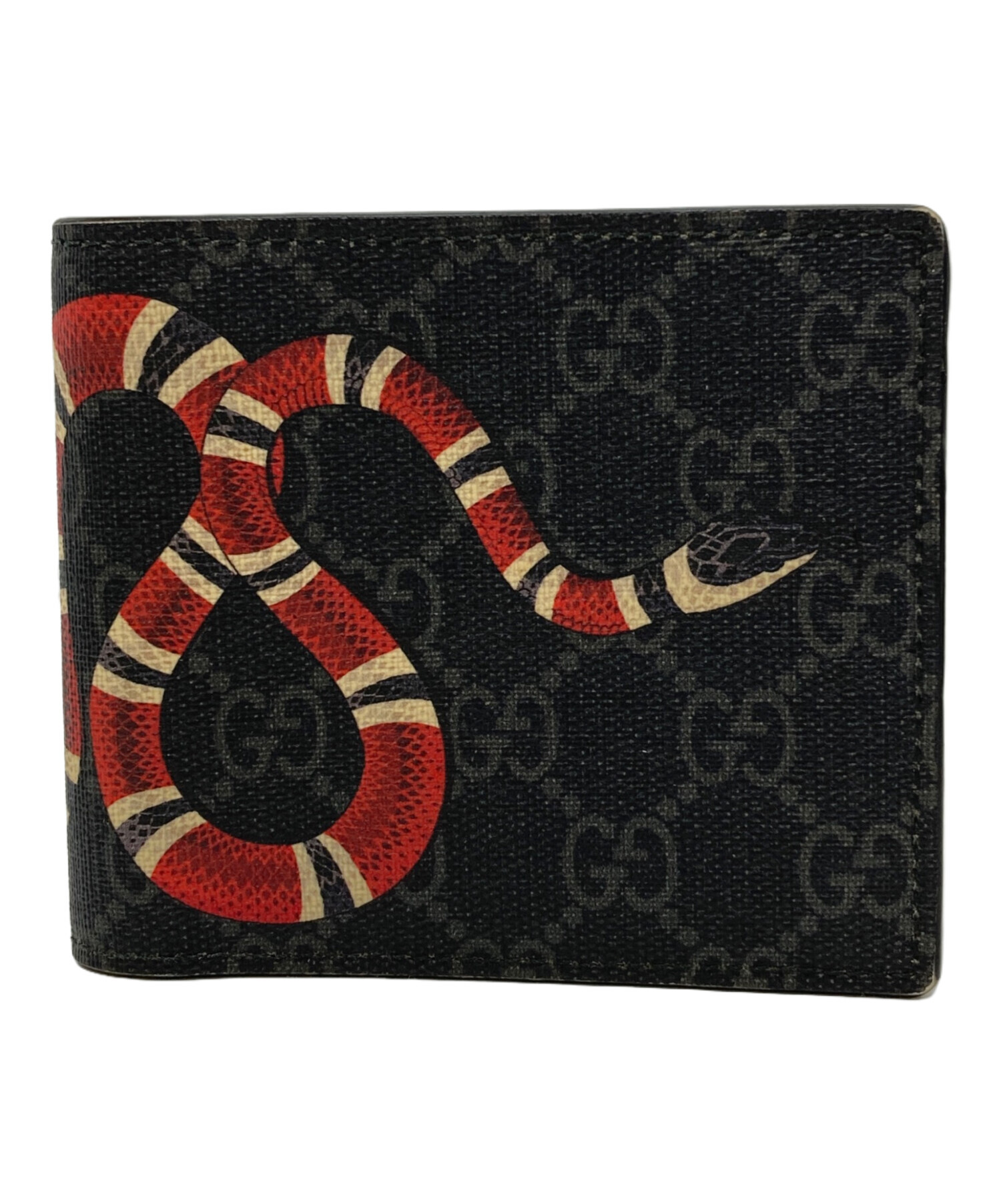 値下げしました❗️【美品】GUCCI折り財布　スネーク GGスプリーム 中古・古着通販】GUCCI (グッチ) GGスプリーム スネーク 2つ折り財布