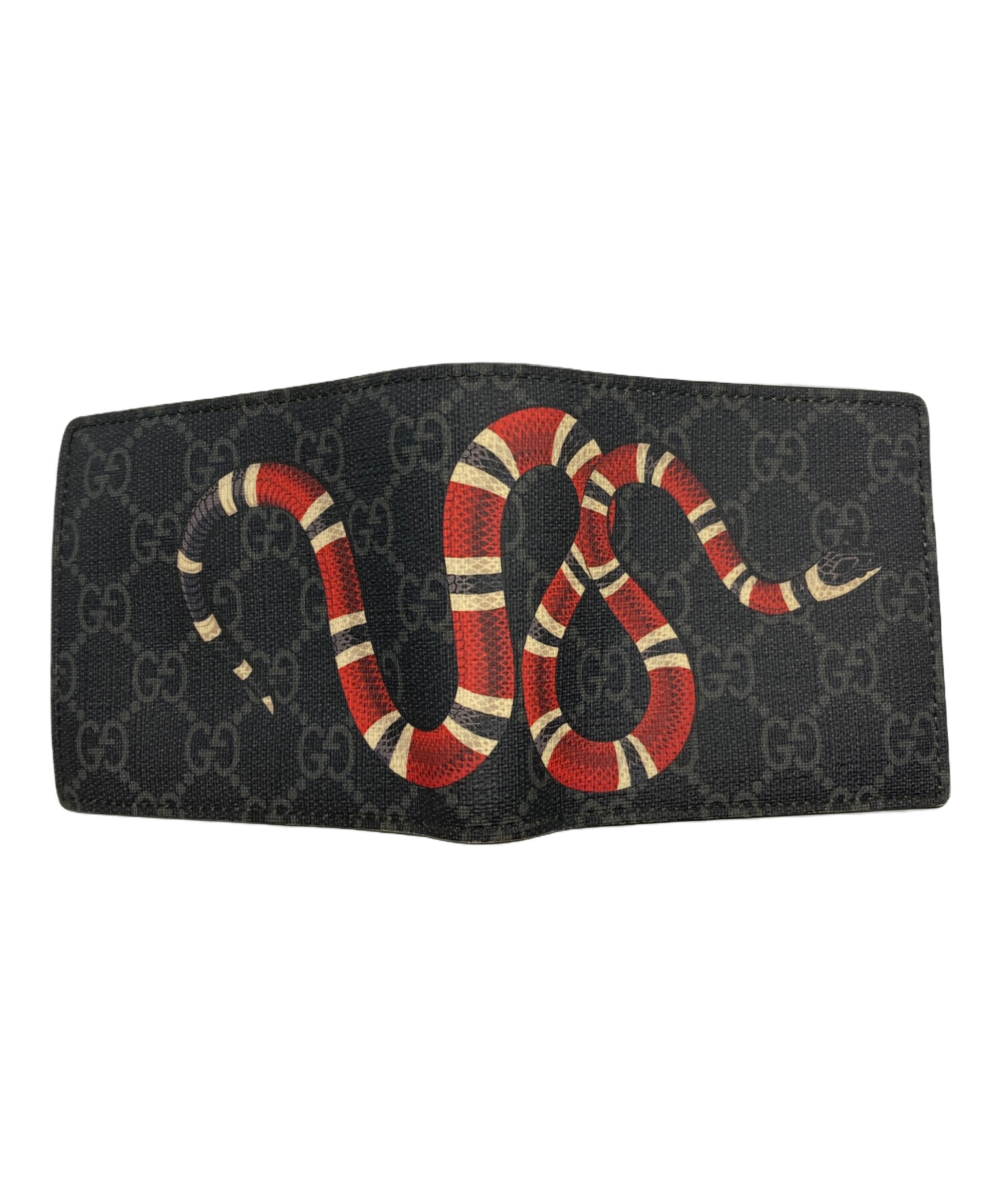 中古・古着通販】GUCCI (グッチ) GGスプリーム スネーク 2つ折り財布