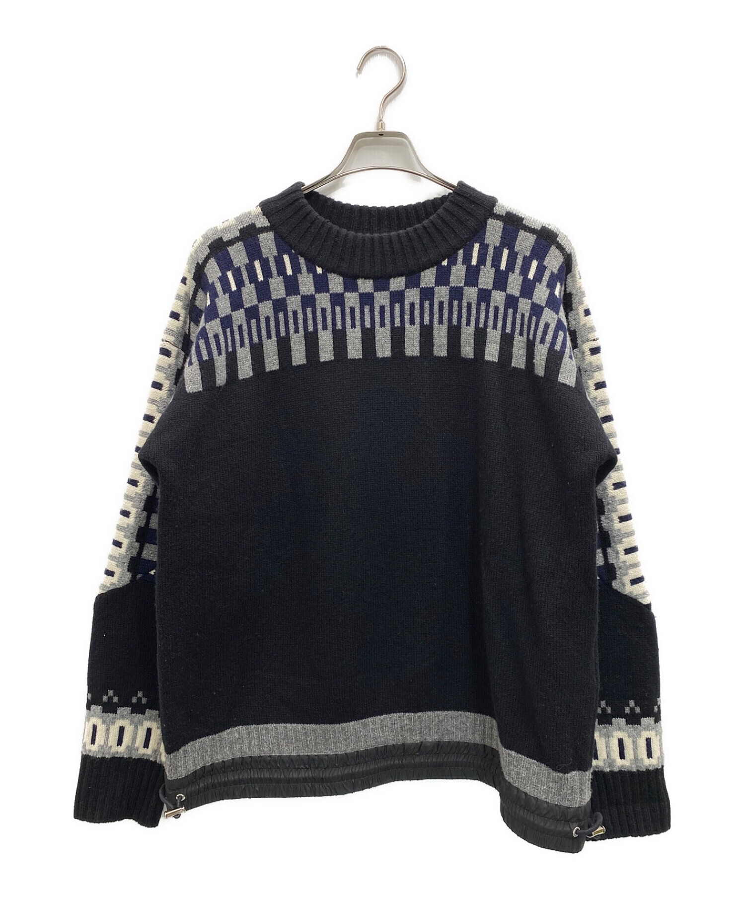 sacai 19aw WOOL PULLOVER サイズ2 サカイ 中古・古着通販】sacai (サカイ) Wool Knit Pullover ブラック サイズ