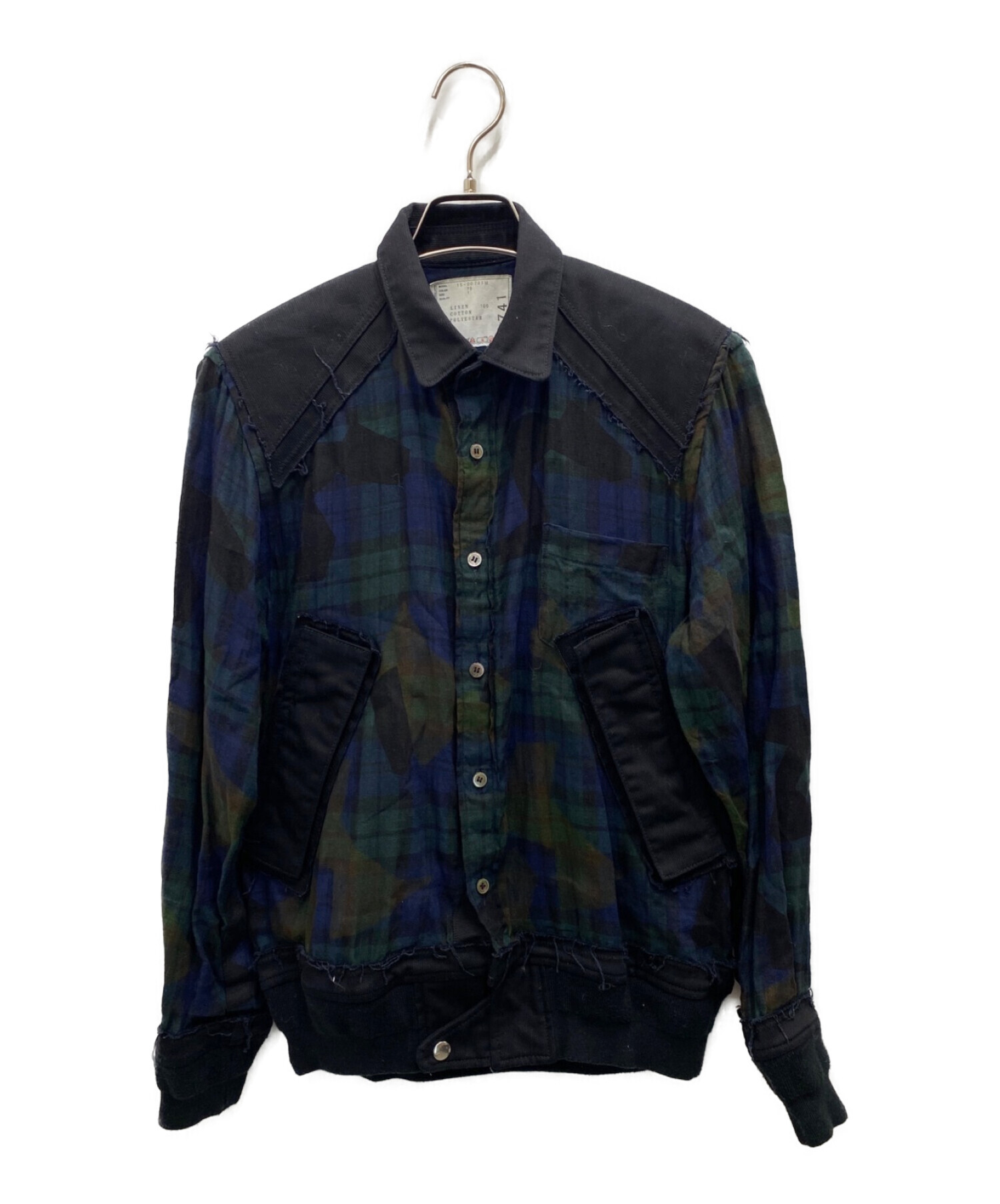 中古・古着通販】sacai (サカイ) チェック柄切替シャツブルゾン  