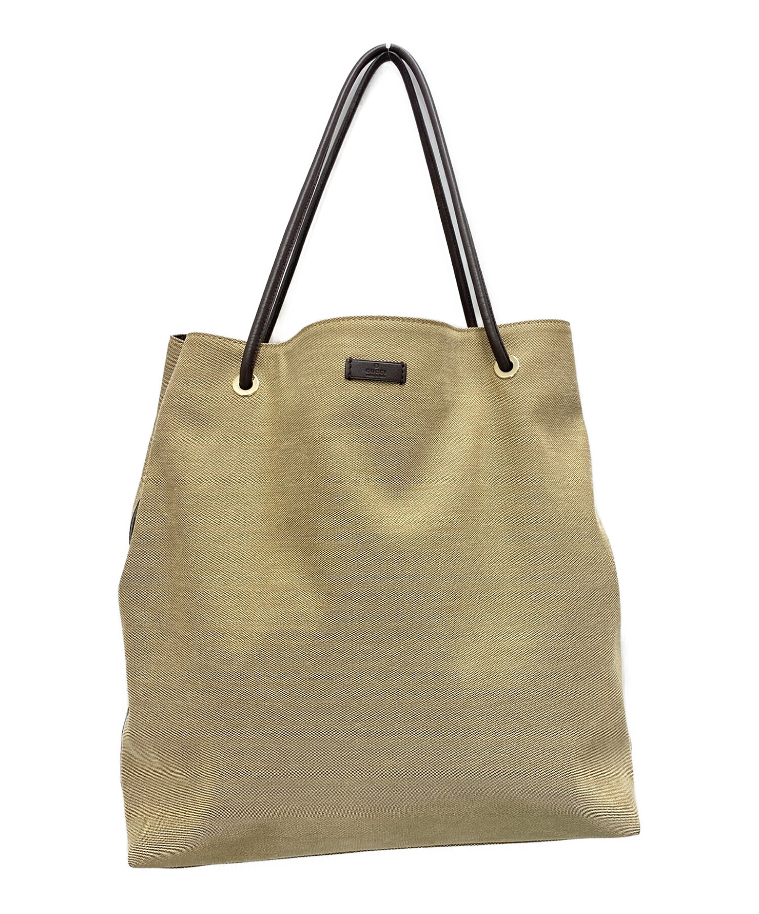 GUCCI ベージュキャンバストートバッグ 中古・古着通販】GUCCI (グッチ) キャンバストートバッグ ベージュ