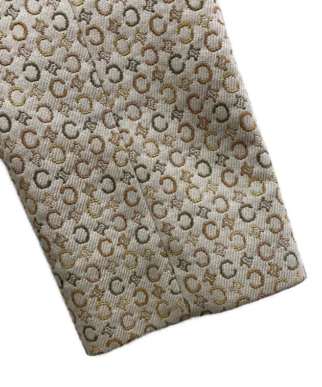 美品♡100%シルク　セリーヌ　チェーン柄　コート　ベージュ　大きいサイズ 美品♡100%シルク セリーヌ チェーン柄 コート ベージュ 大きいサイズ