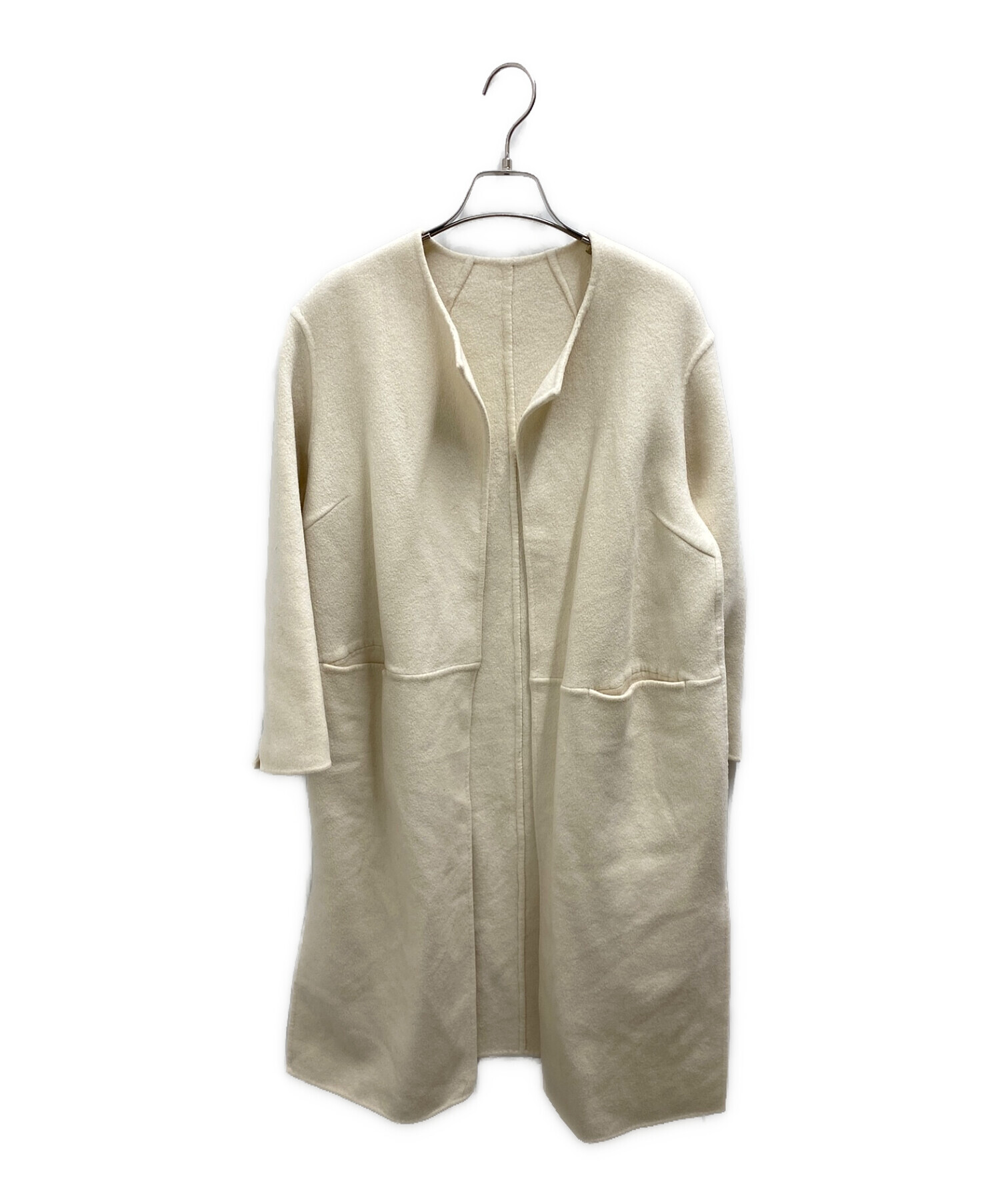 Deuxieme Classeノーカラーリバーウールコート Deuxieme classe リバーロングノーカラーコート