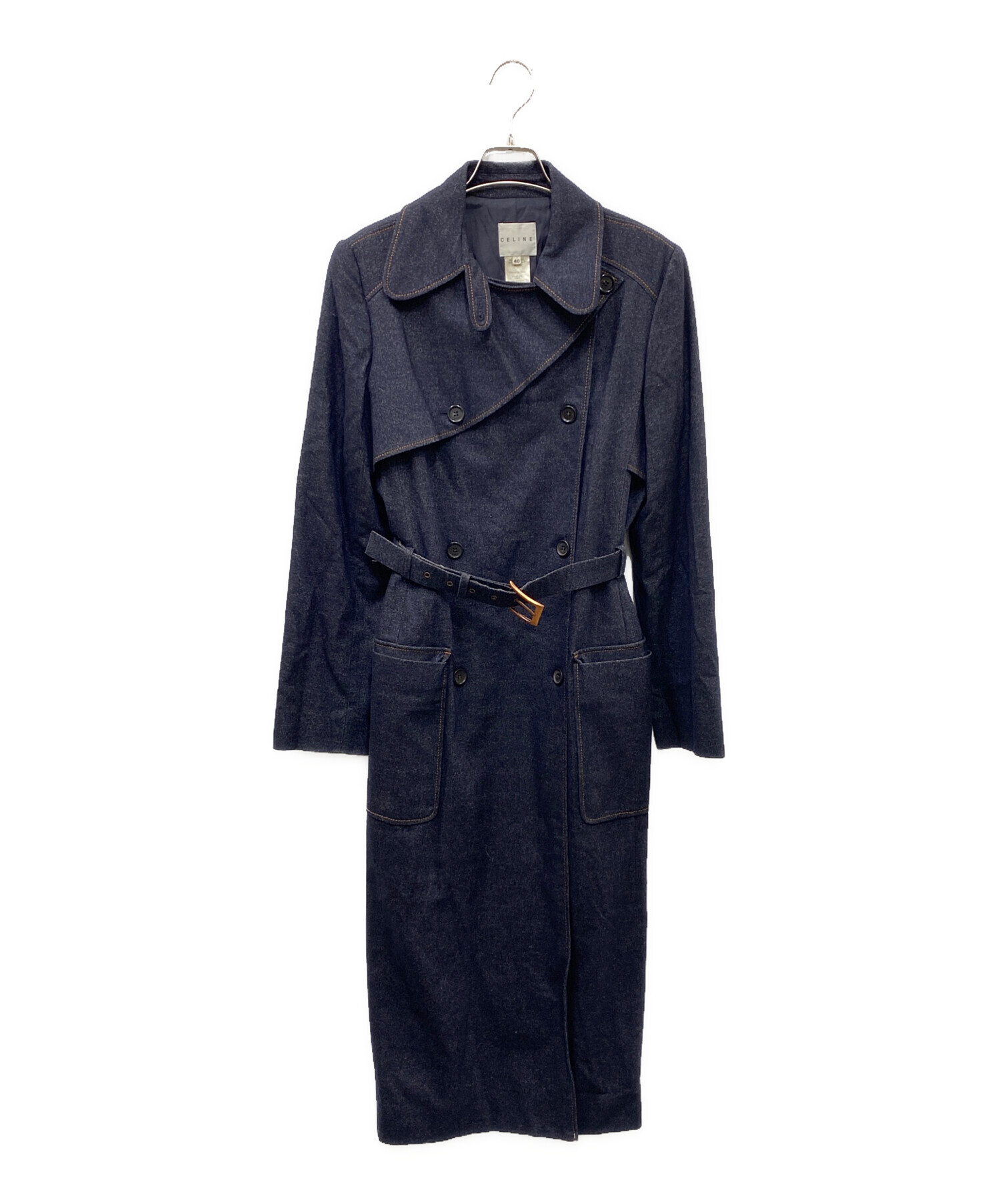中古・古着通販】CELINE (セリーヌ) インディゴウールトレンチコート