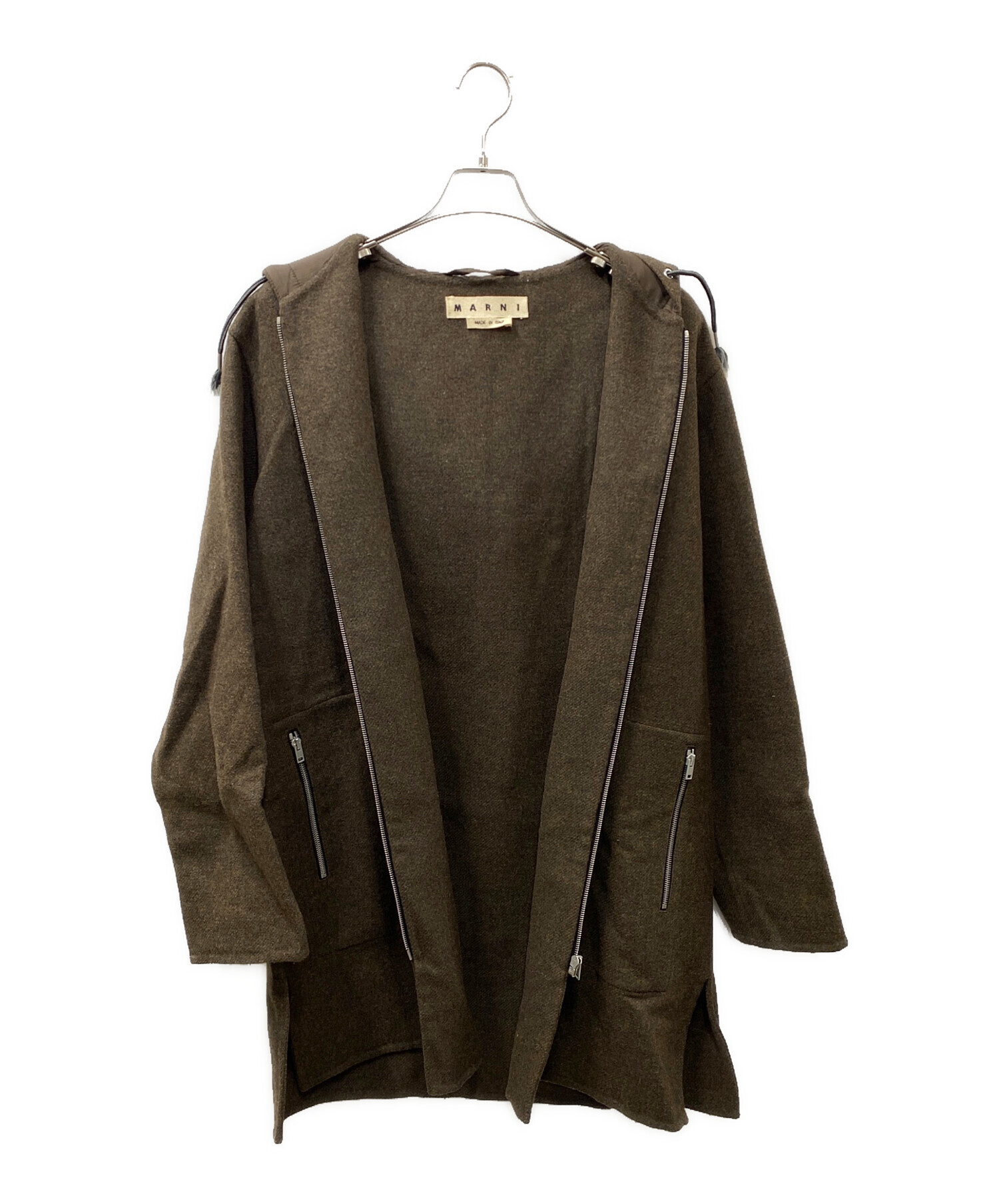 中古・古着通販】MARNI (マルニ) ジップアップ フーテッドコート 