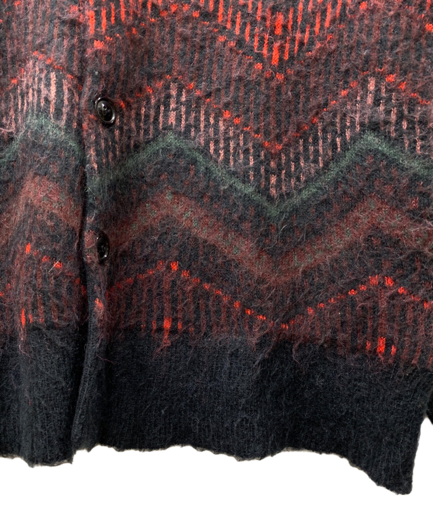 UNION / S/MICHEAUX CARDIGAN/カーディガン(薄手)/5/アクリル/RED/総柄// 中古・古着通販】UNION (ユニオン) LOS ANGELES MICHEAUX CARDIGAN