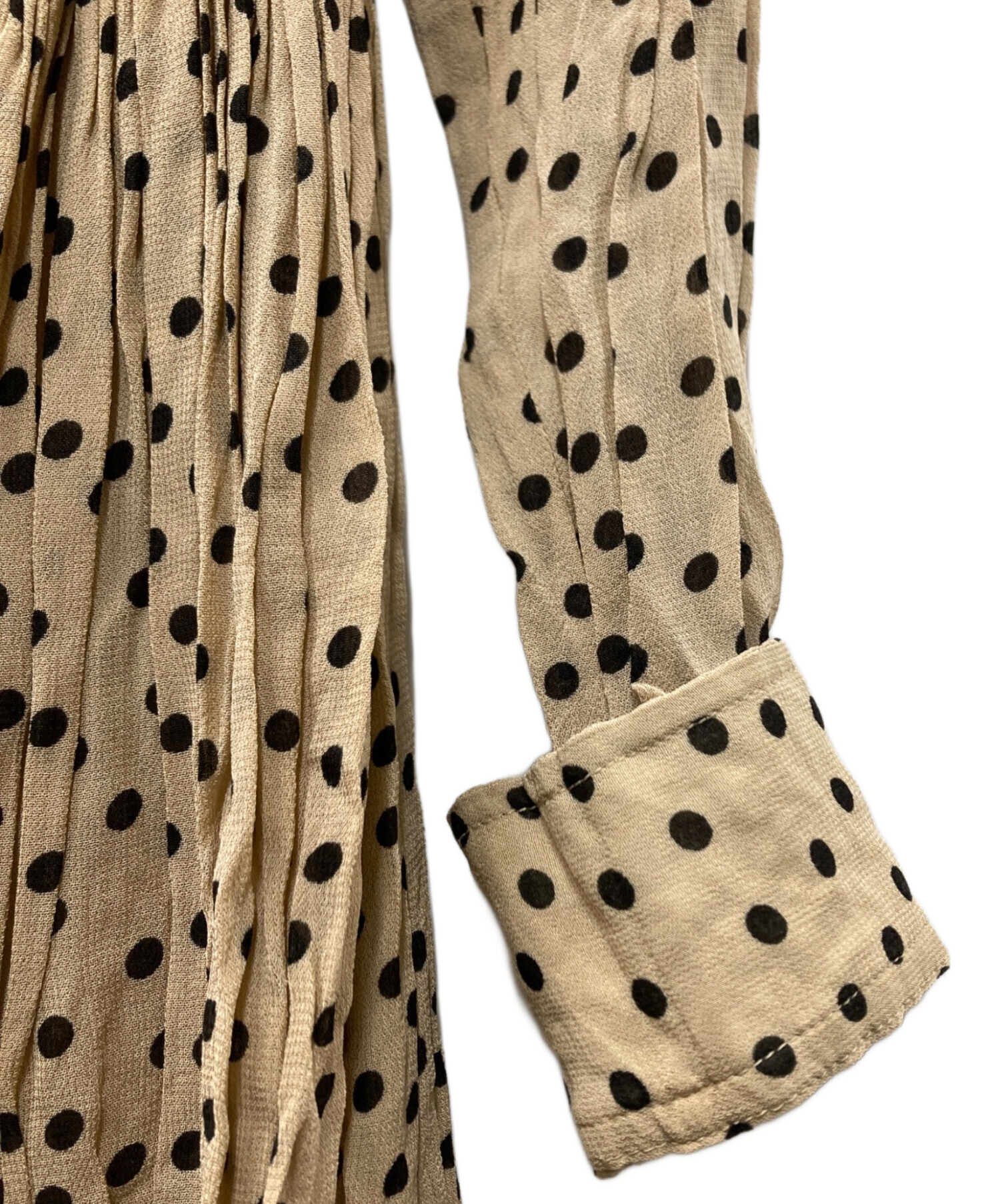 中古・古着通販】GANNI (ガニー) ドットワンピース ベージュ