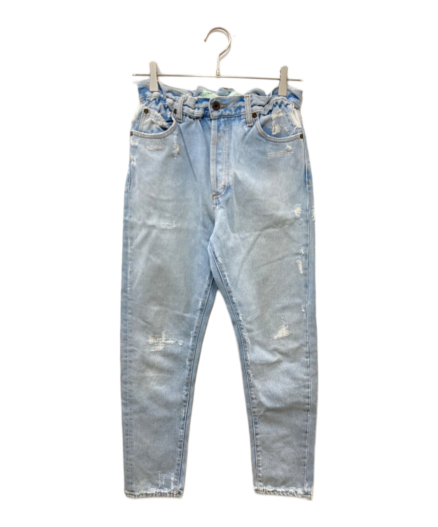 中古・古着通販】OFFWHITE (オフホワイト) ダメージ加工デニムパンツ 