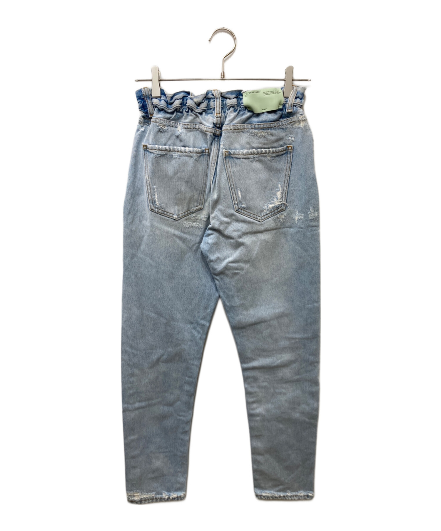 中古・古着通販】OFFWHITE (オフホワイト) ダメージ加工デニムパンツ 