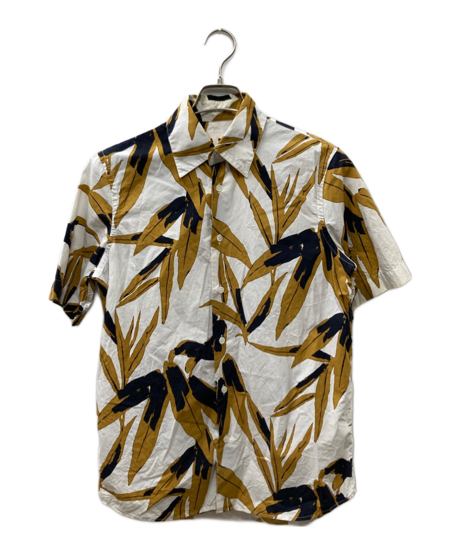 中古・古着通販】MARNI (マルニ) リーフ柄シャツ ホワイト×ブラウン 