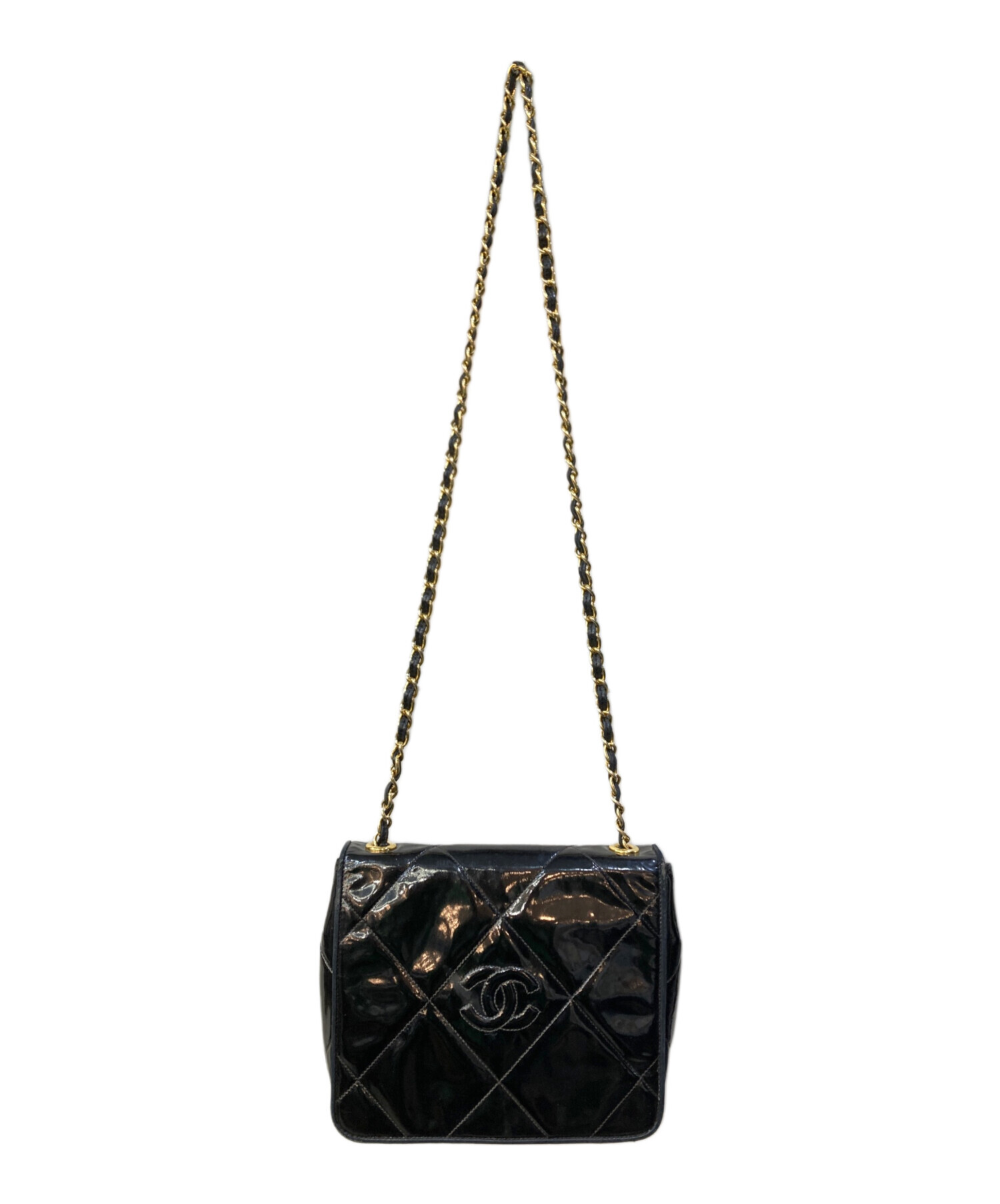 中古・古着通販】CHANEL (シャネル) エナメルチェーンショルダーバッグ