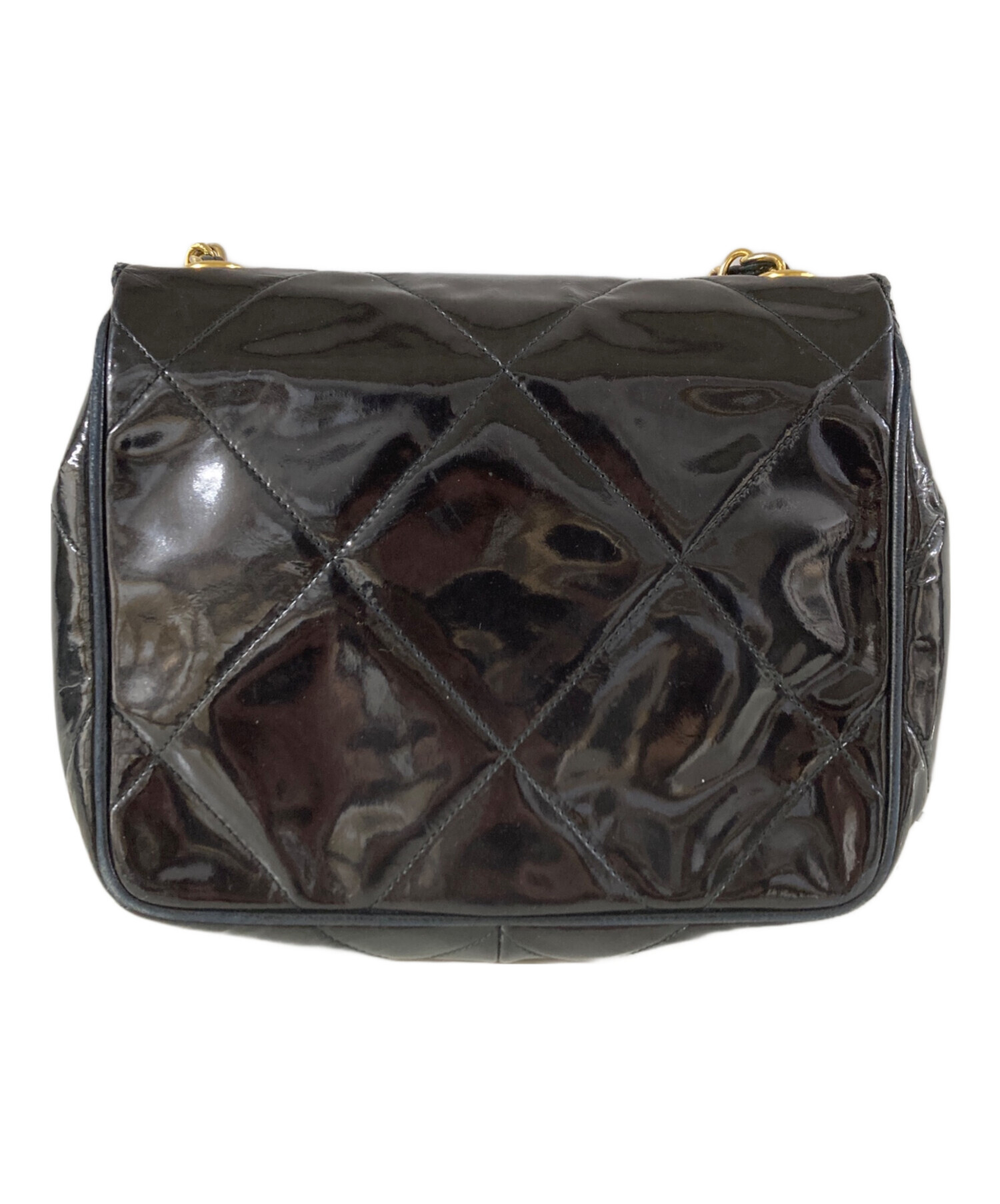 中古・古着通販】CHANEL (シャネル) エナメルチェーンショルダーバッグ