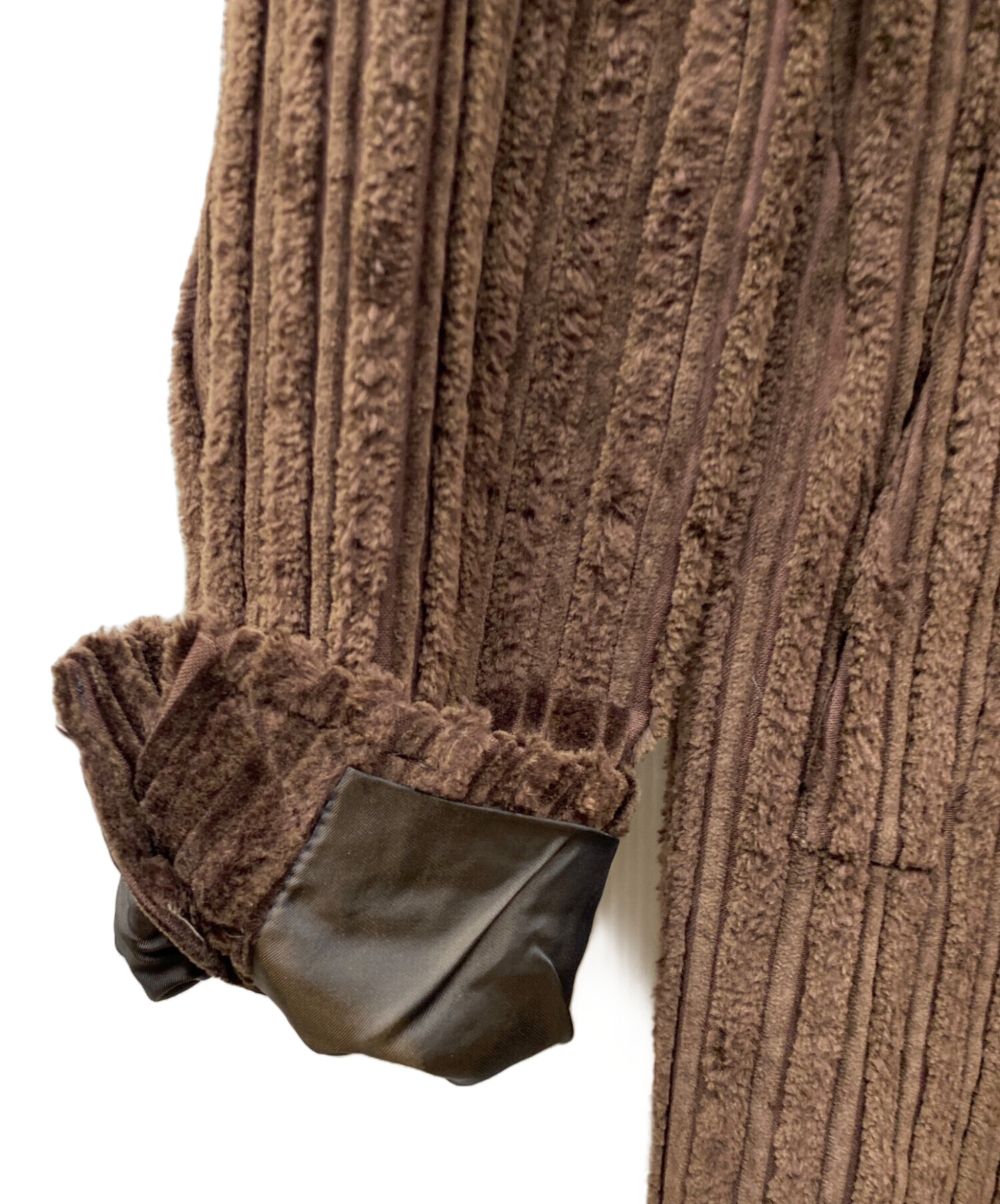 タグ有】gigli コーデュロイ素材 ブラウンストライプチェスターコート