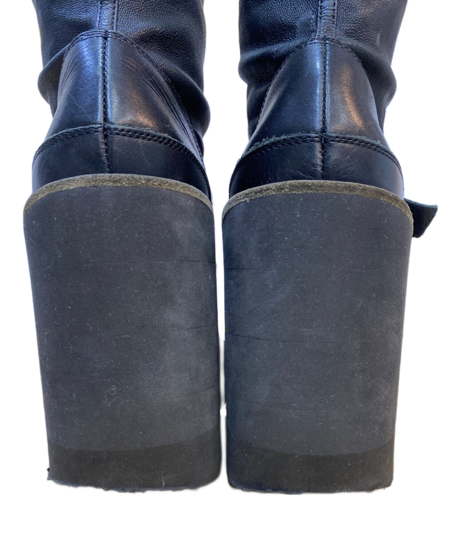 【ほぼ未使用】sacai ニット チェック ヒールブーツ〈定価97,900円〉 中古・古着通販】sacai (サカイ) モンクストラップハイヒールブーツ