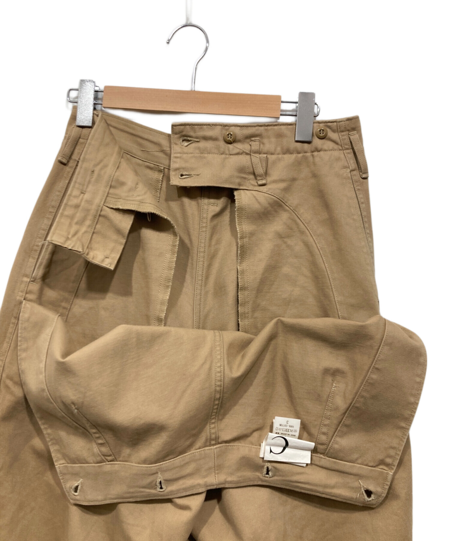 中古・古着通販】WEWILL (ウィーウィル) ワイドタックパンツ ベージュ 