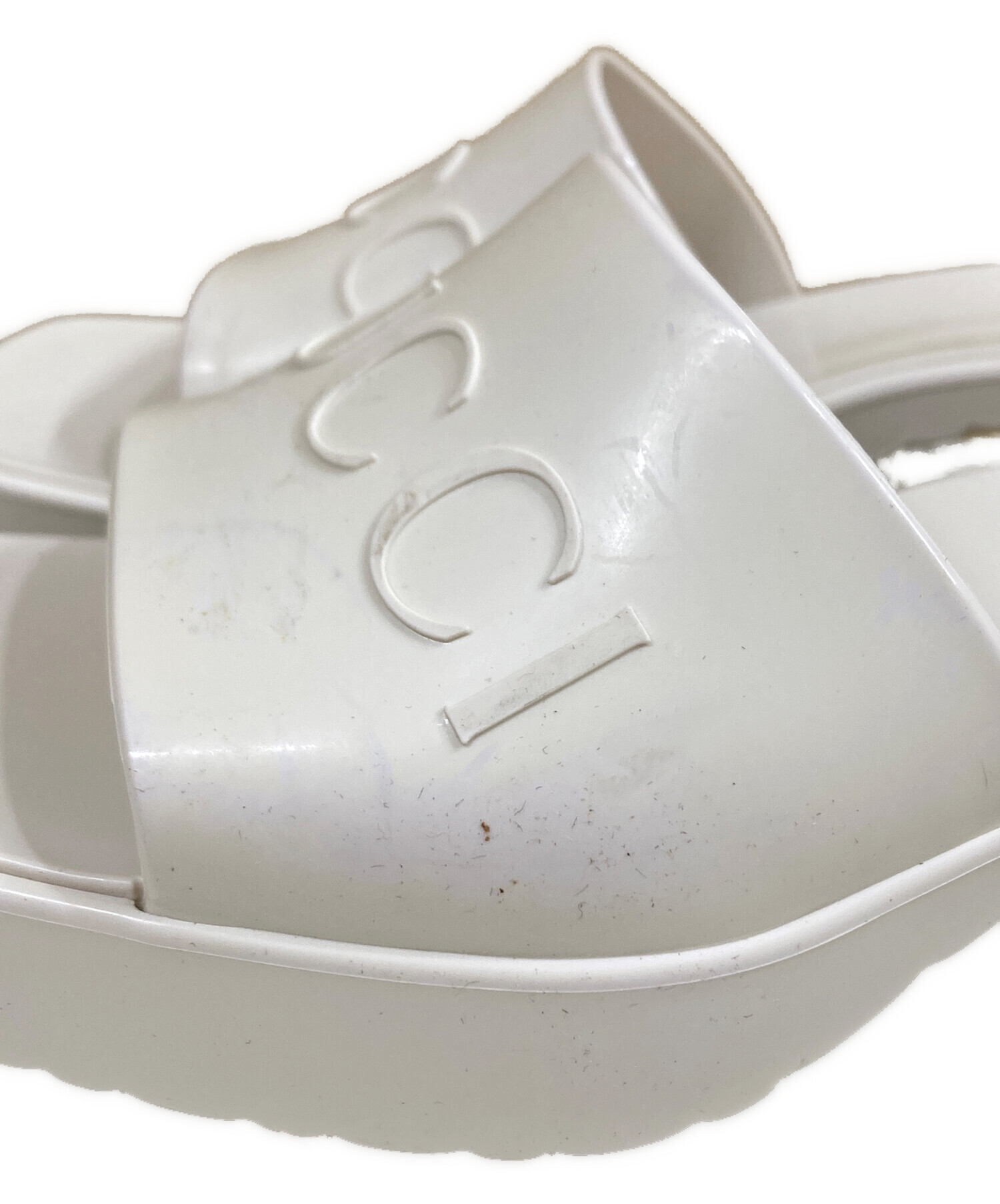 中古・古着通販】GUCCI (グッチ) ラバースライドサンダル ホワイト