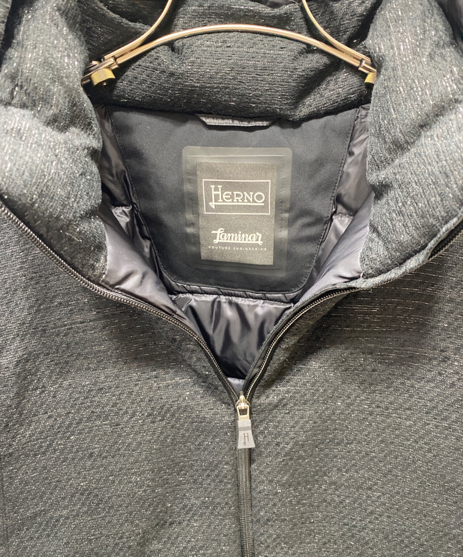 中古・古着通販】HERNO (ヘルノ) 19AWツイードラメフェザーダウン 