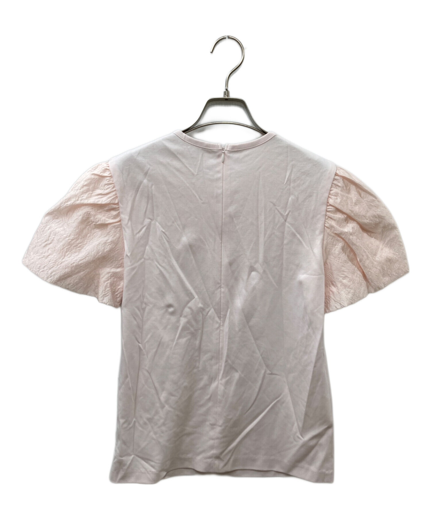 5年保証』 ボーダーズアットバルコニー JACQUARD PUFF TEE 38 ホワイト 