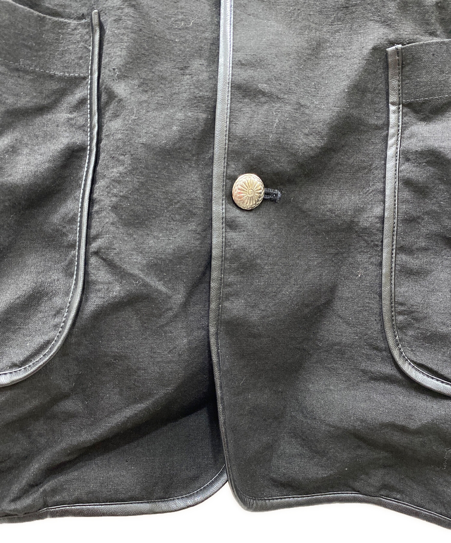 中古・古着通販】Nomat (ノマット) PIPING VEST リネンベスト ブラック 
