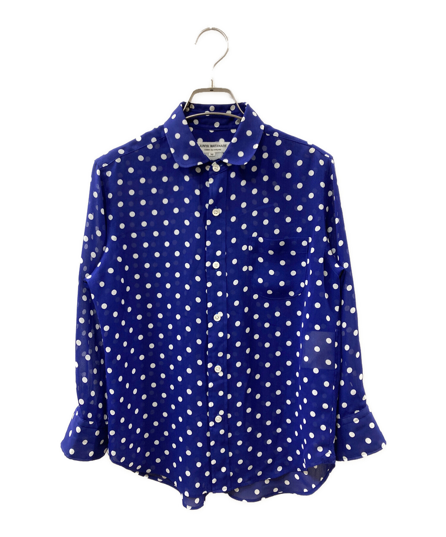 ジュンヤワタナベ 水玉模様 半袖シャツ 大きな襟付き ジュンヤワタナベ