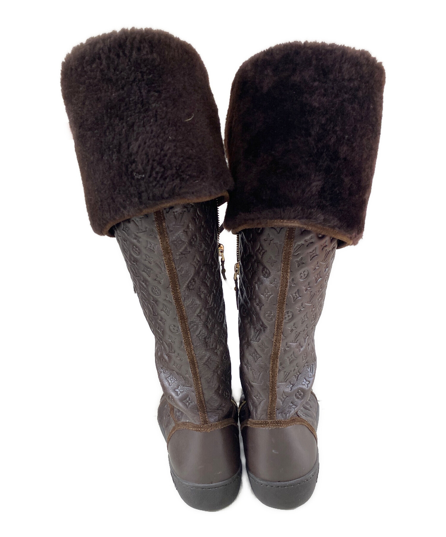 Louis Vuitton ブラウン ロングブーツ LOUIS VUITTON - LOUIS VUITTON ダークブラウン ロングブーツ37