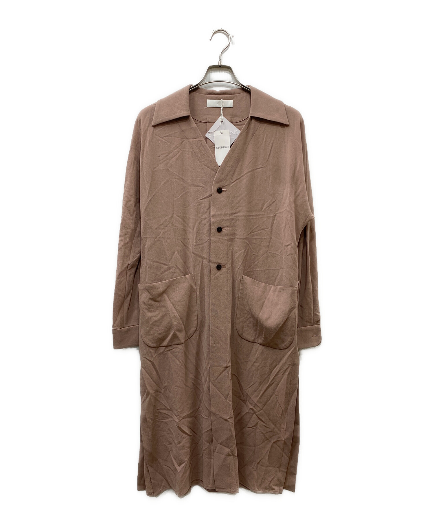中古・古着通販】ETHOSENS (エトセンス) EMBOSSED LONG SHIRT ピンク 