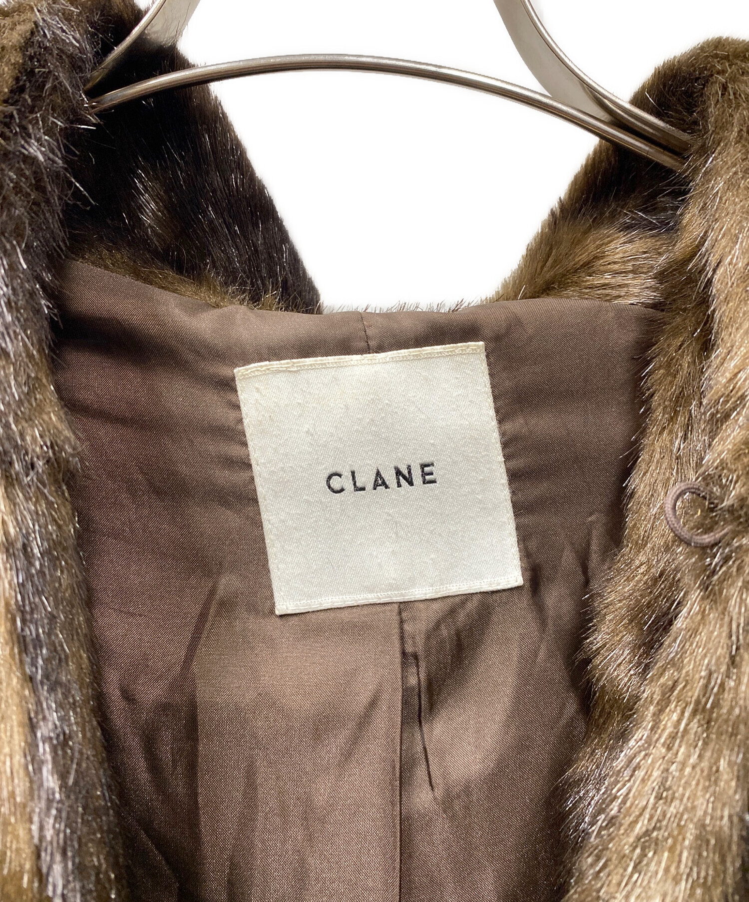 中古・古着通販】CLANE (クラネ) HOOD FUR COAT ファーコート ブラウン