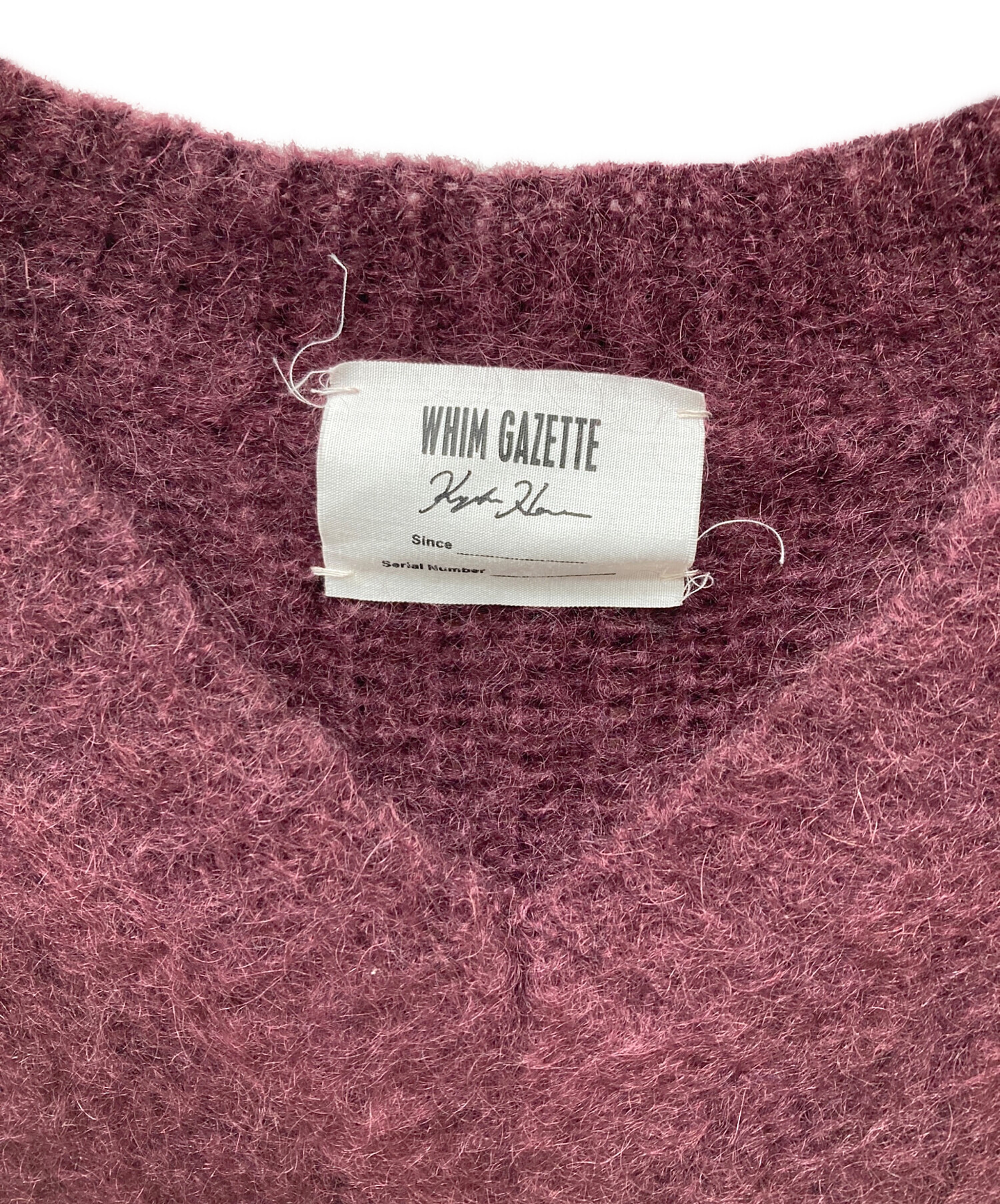 Whim gazette モヘアVネックニット 中古・古着通販】Whim Gazette (ウィムガゼット) Vネックモヘアニット