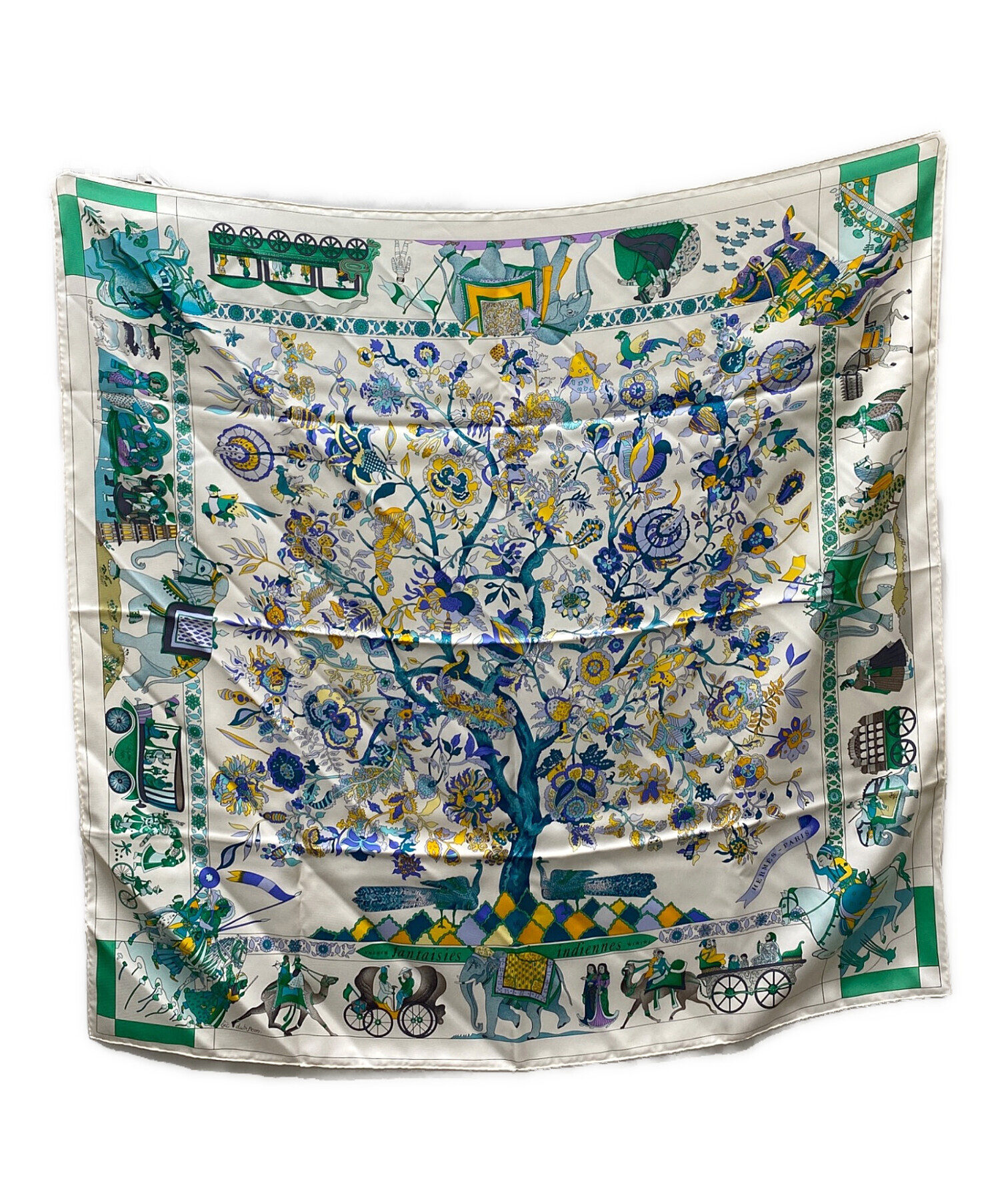 中古・古着通販】HERMES (エルメス) カレ90シルクスカーフ 眩惑