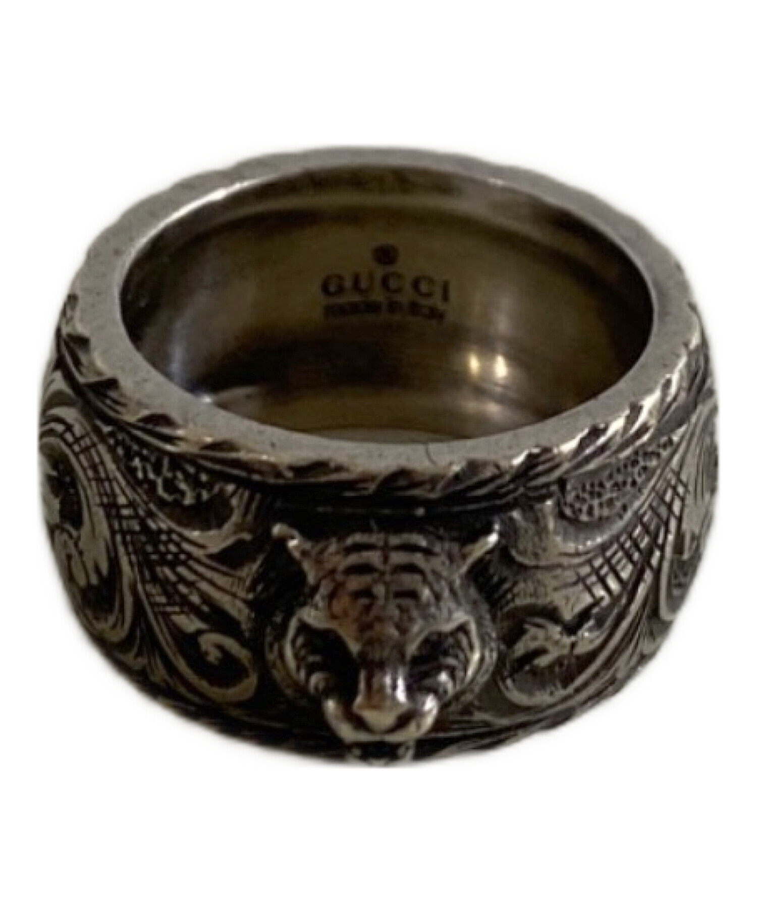 中古・古着通販】GUCCI (グッチ) Thin Silver Ring With Feline Head