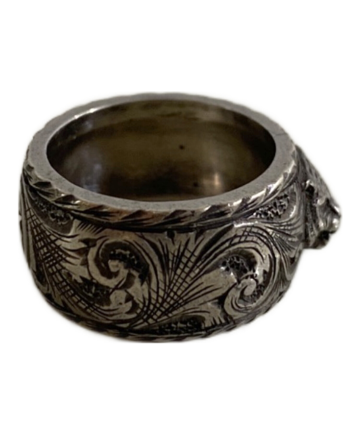 中古・古着通販】GUCCI (グッチ) Thin Silver Ring With Feline Head