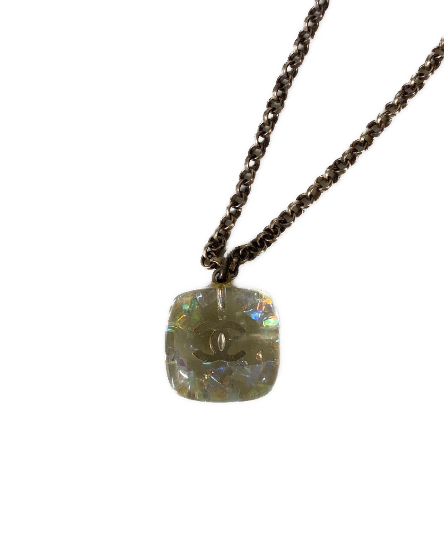 中古・古着通販】CHANEL (シャネル) ロゴモチーフラメレジンネックレス 